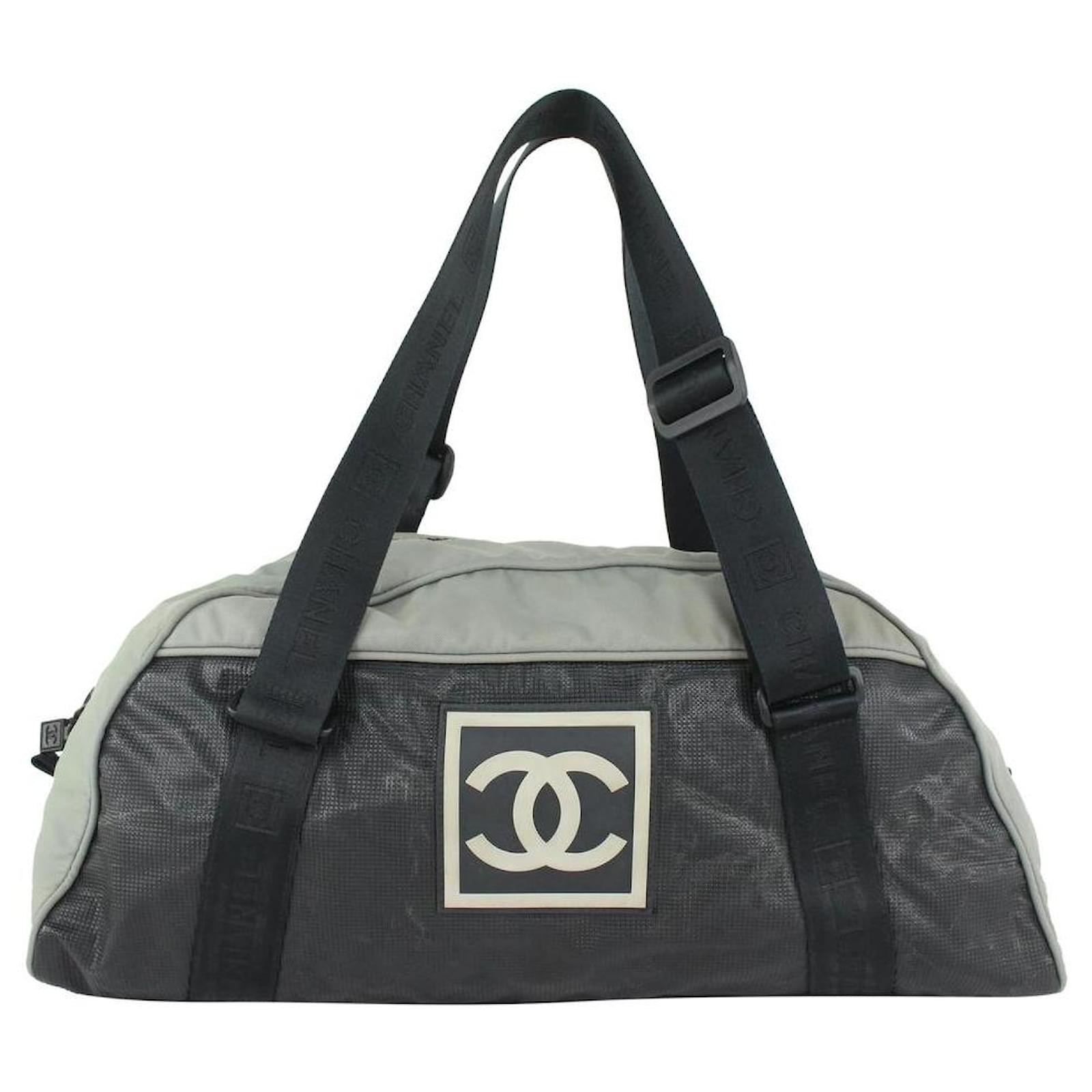 Chanel Grey Sports Line CC Logo Boston Duffle Gym Bag ref.397728 - Joli  Closet