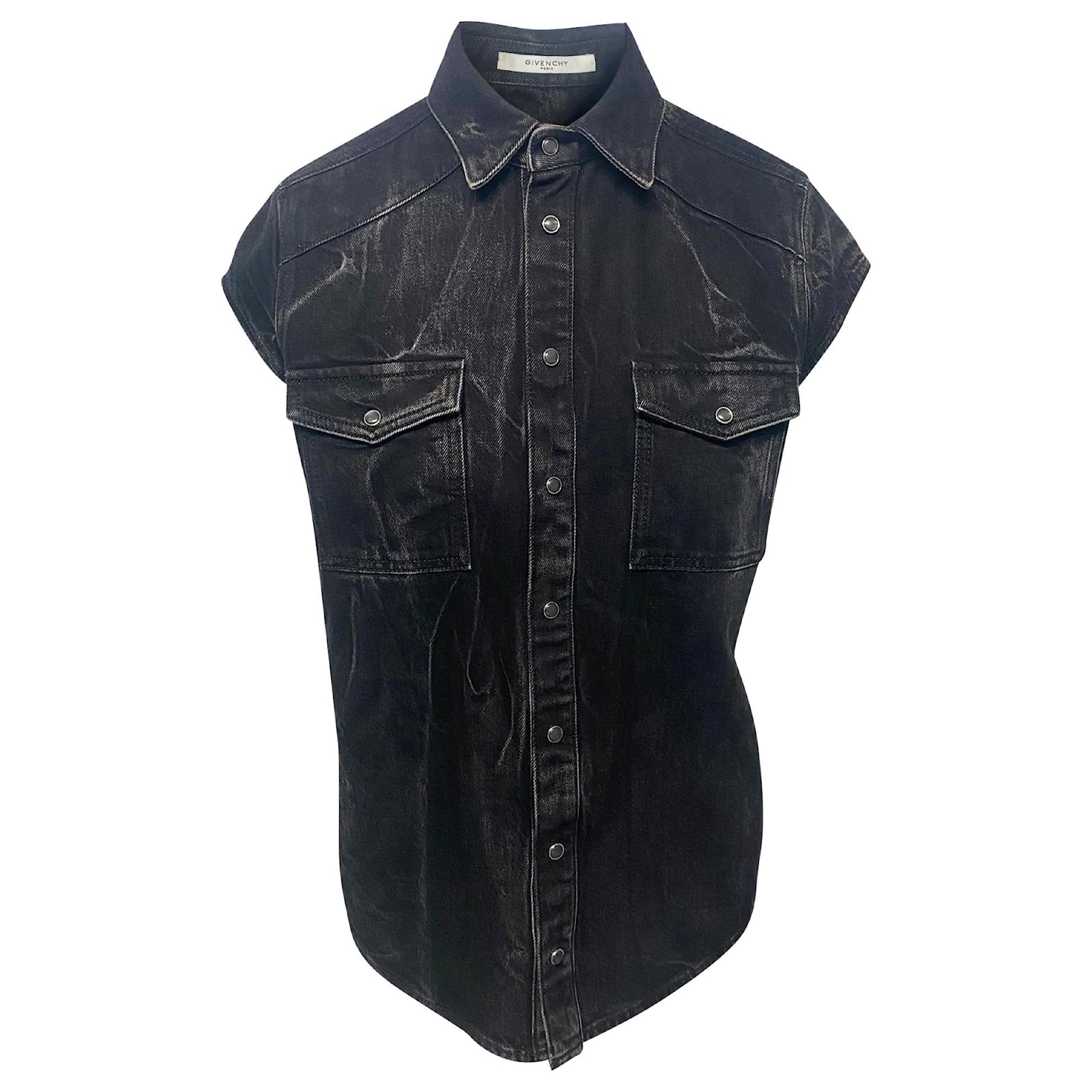 Black short sleeve shop denim jacket