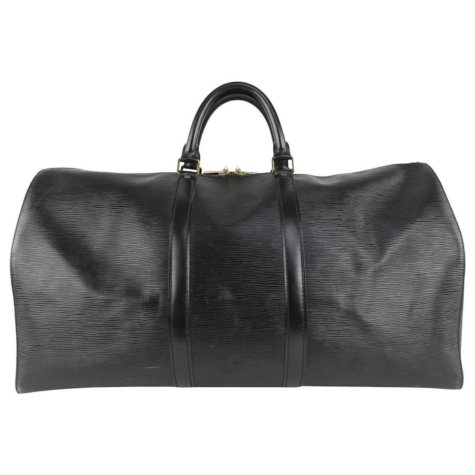 Louis Vuitton Black Epi Leather Keepall 55 Louis Vuitton