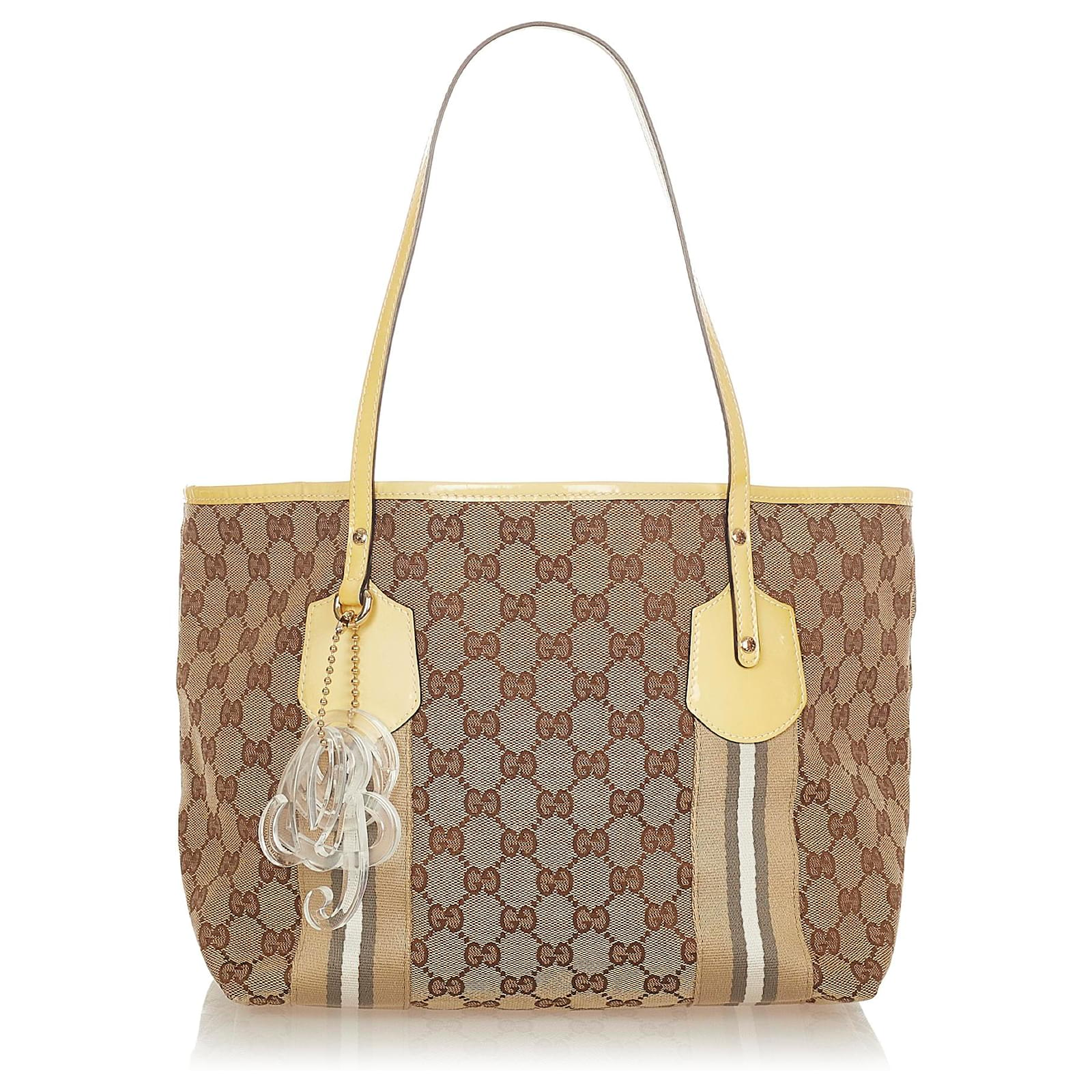 Gucci Brown Multi Canvas & Leather Handbags