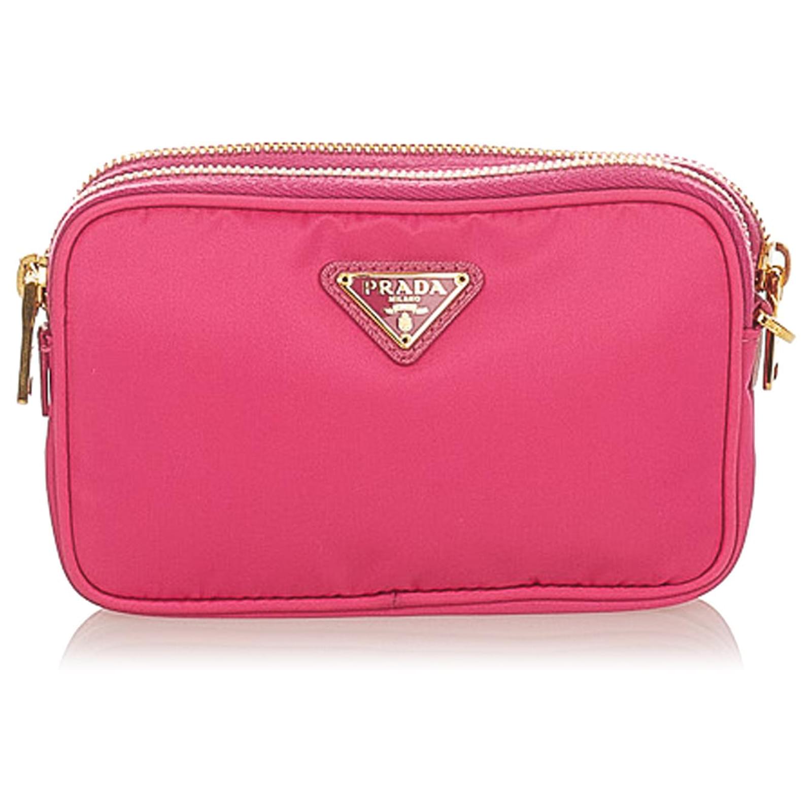 Prada Pink Tessuto Crossbody Bag Leather Pony-style calfskin