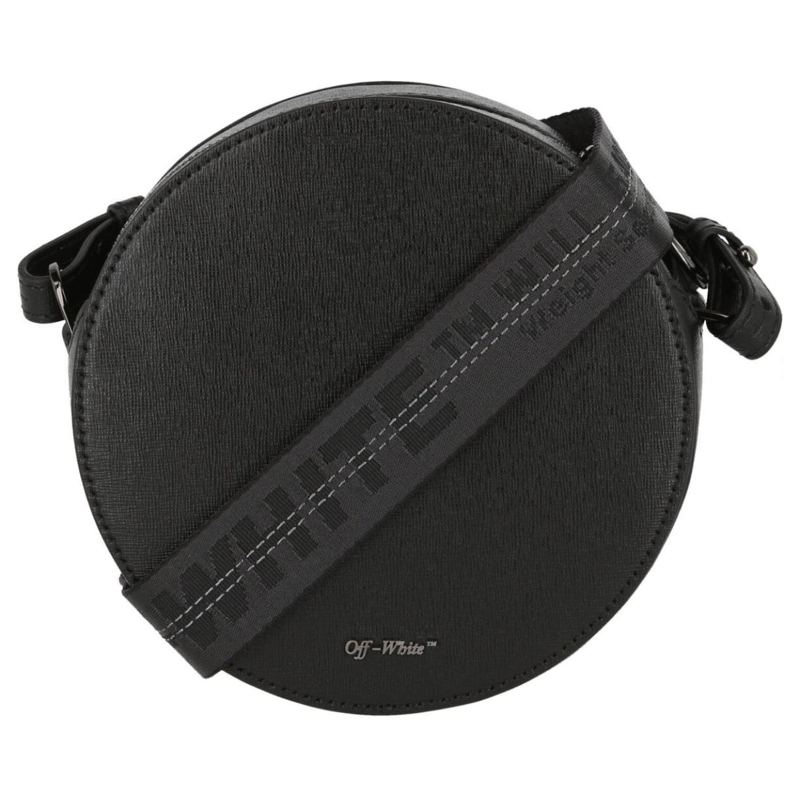 Off White Diag Round Leather Crossbody Bag Black ref.398771 Joli Closet