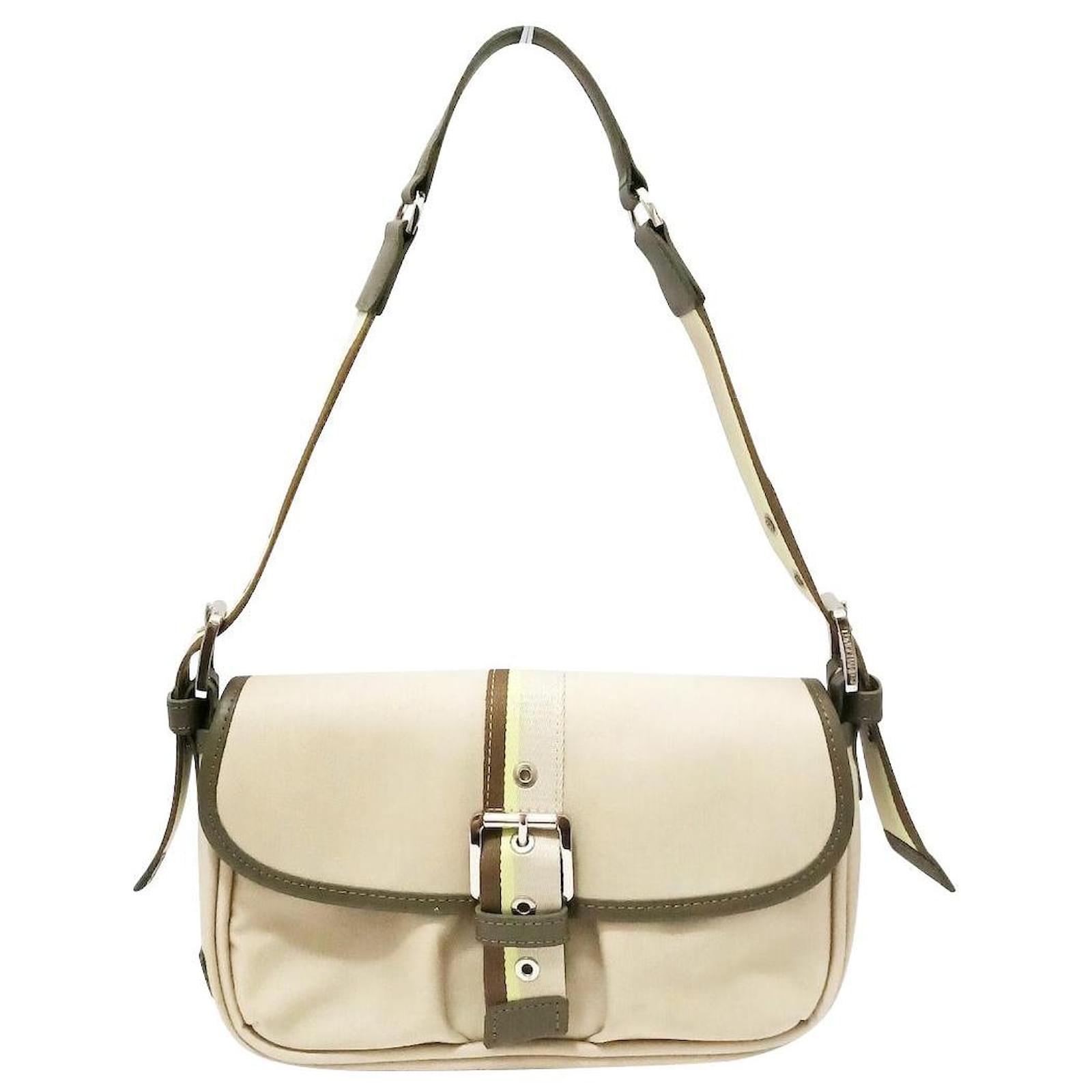 Usato] Borsa a tracolla LONGCHAMP Buone condizioni-tela x pelle Beige Cachi  Verde chiaro ref.399121 - Joli Closet
