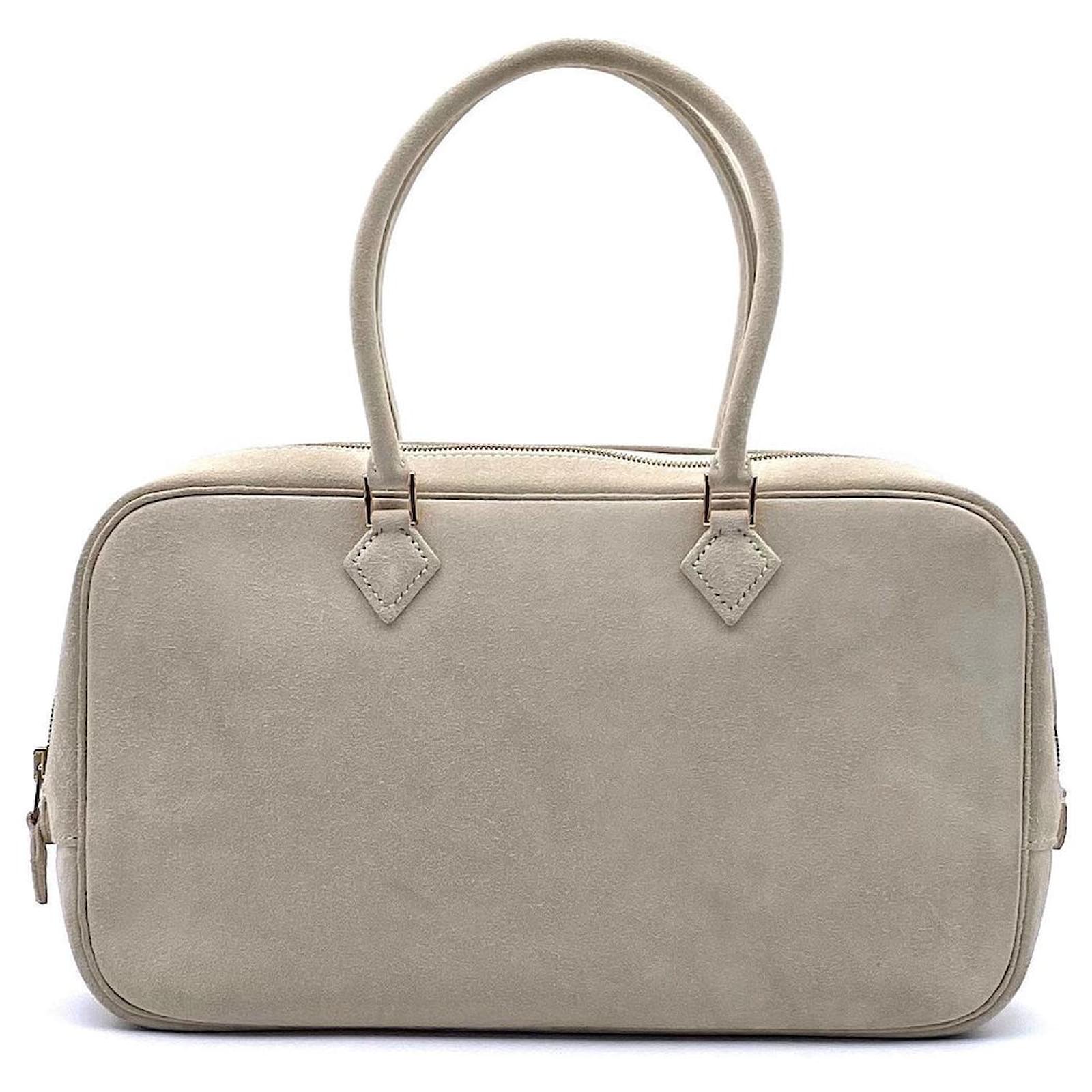 Herm s Plume mini bag in beige suede