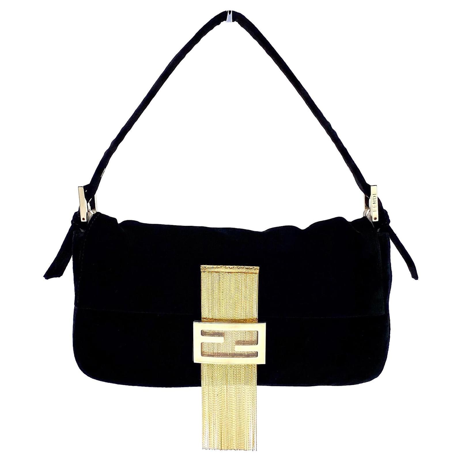 fendi black velvet bag