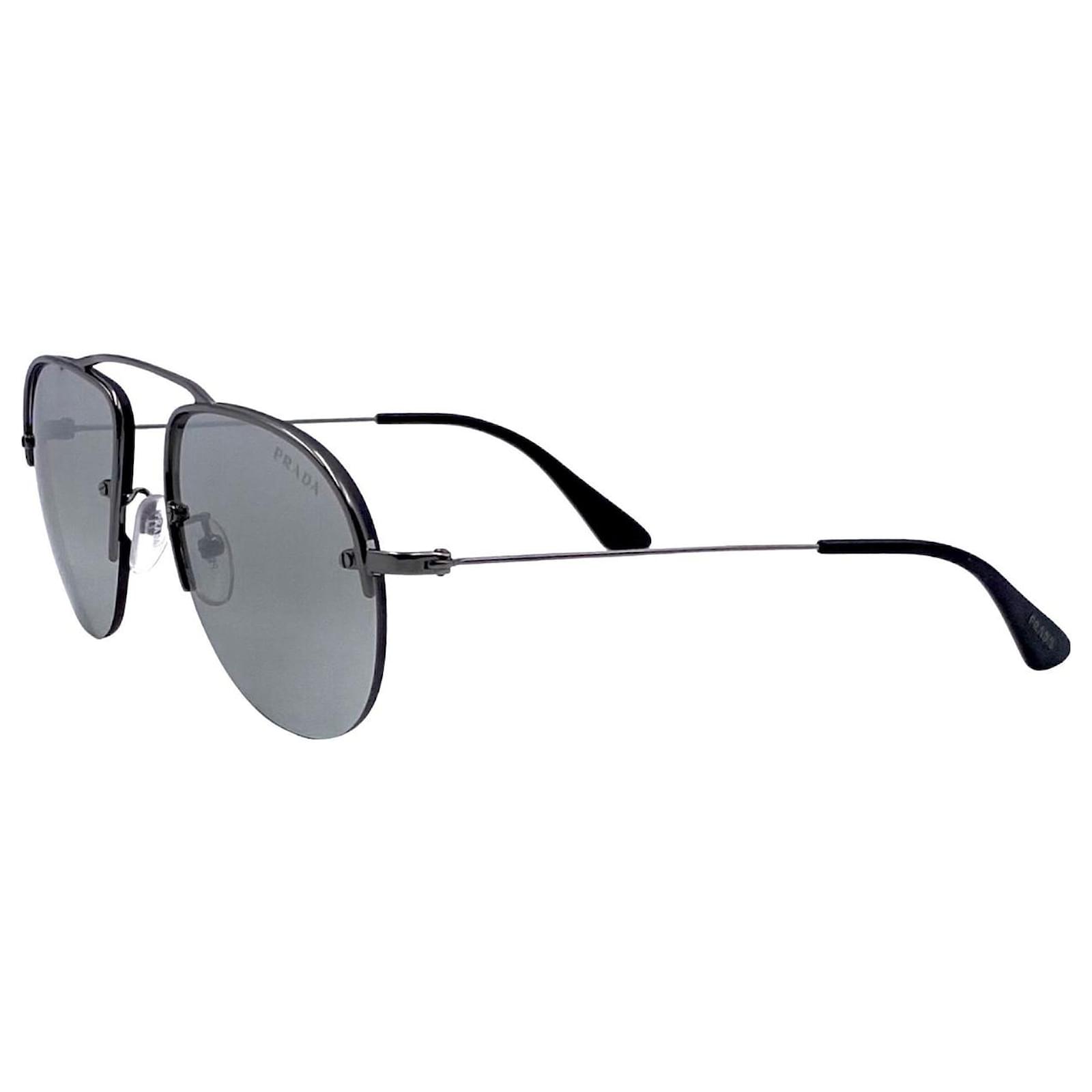 Gafas de sol estilo de Prada con montura y lentes plateados Plata Metálico Metal ref.399333 - Joli Closet