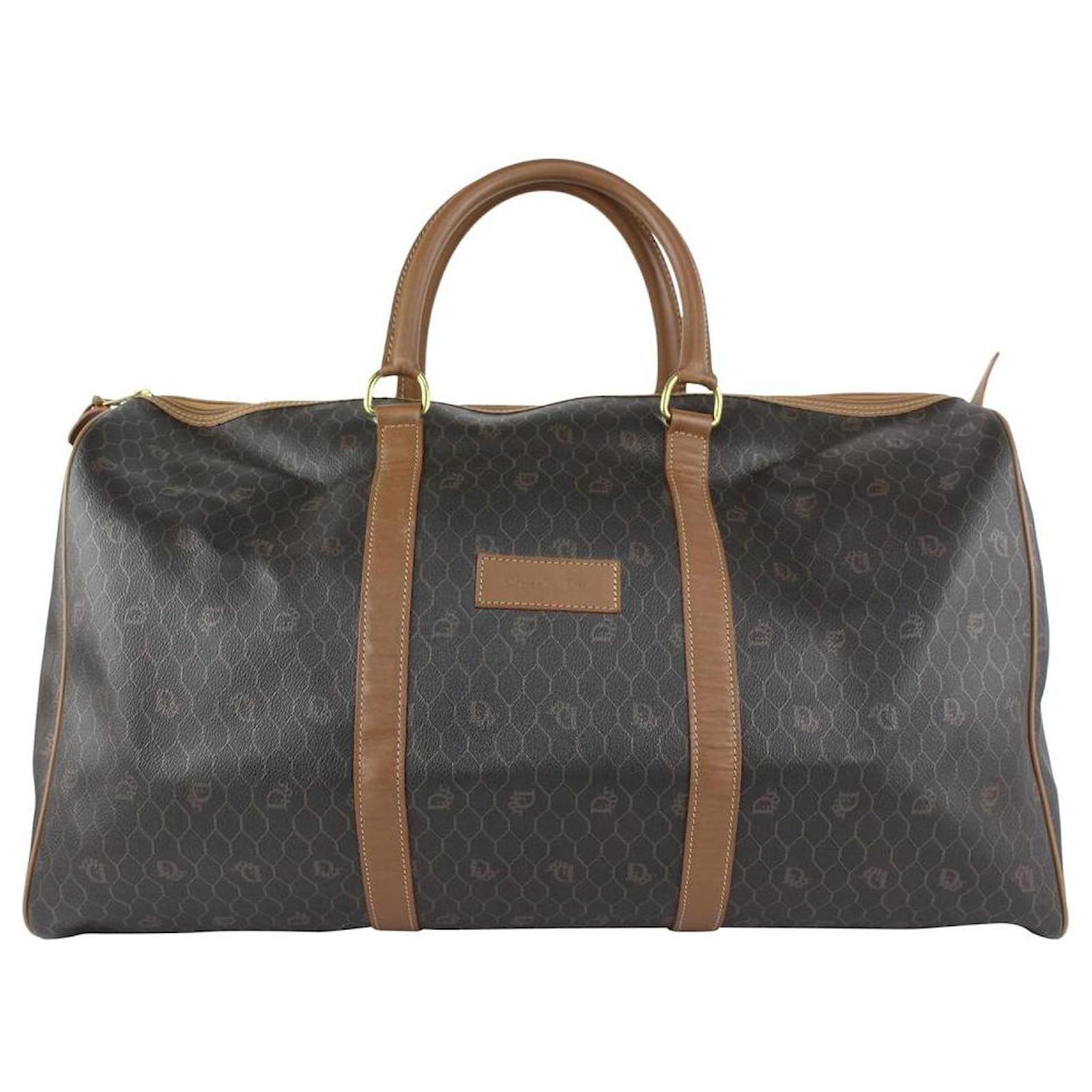 Louis Vuitton Brown/Black Leather And Monogram Canvas Trotter