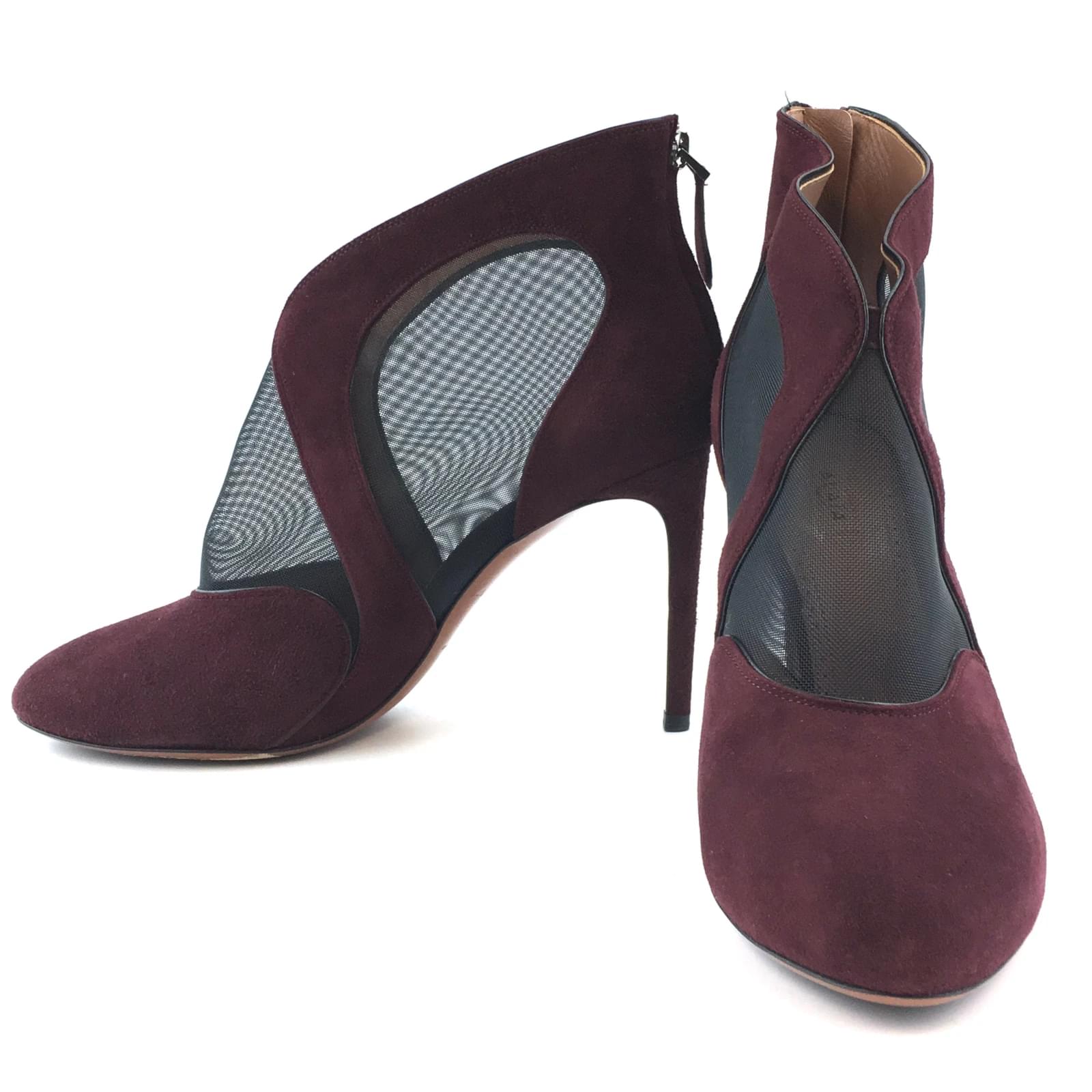 ALAÏA Burgundy Suede Pumps Dark red ref 