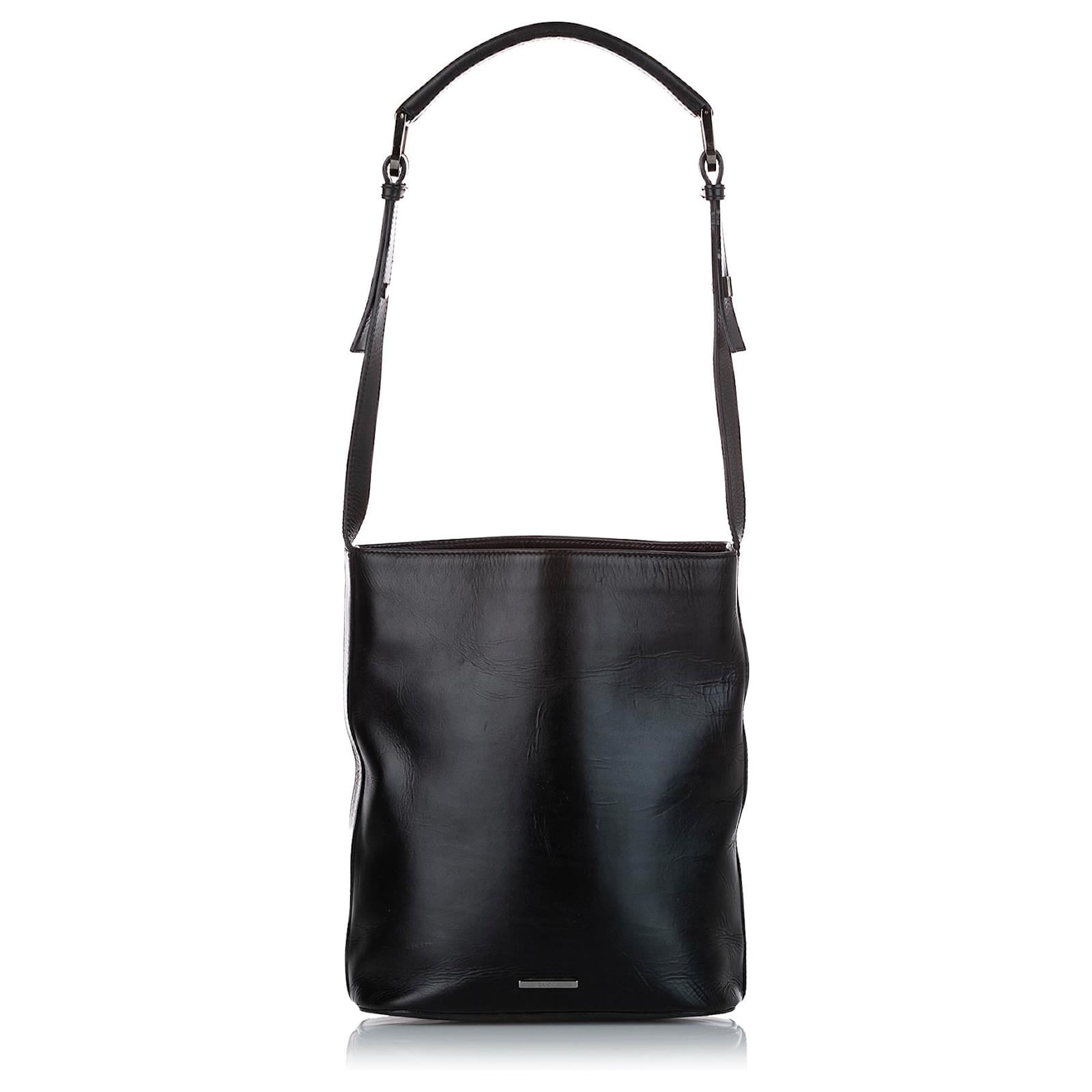 Borsa a secchiello Gucci in pelle nera Nero Vitello simile a un vitello  ref.400123 - Joli Closet
