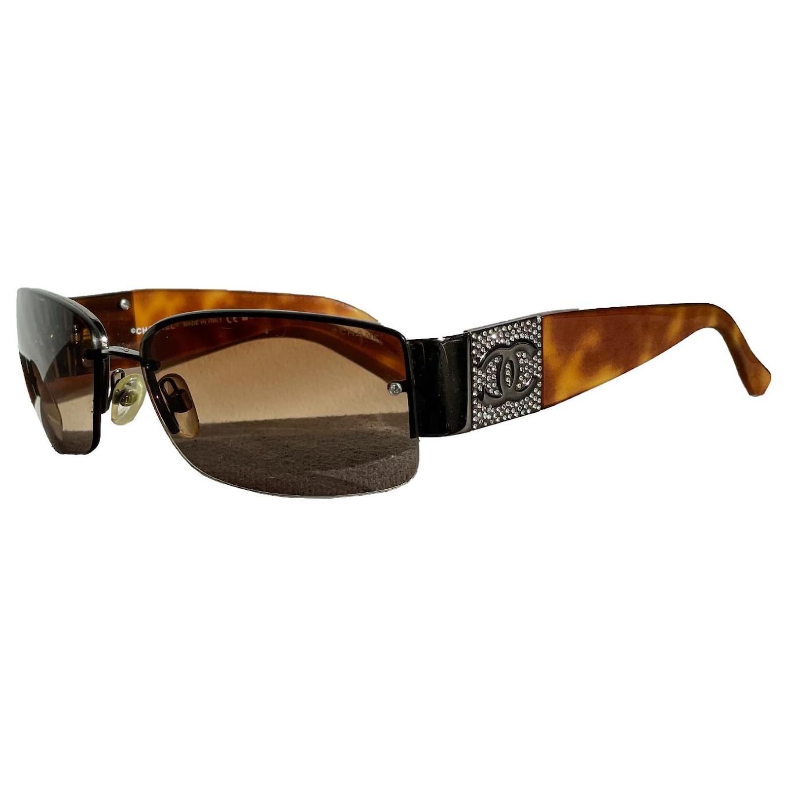 Chanel 4060 c232 CC Logo Brick Orange 120 Upside Down Rimless Sunglasses –