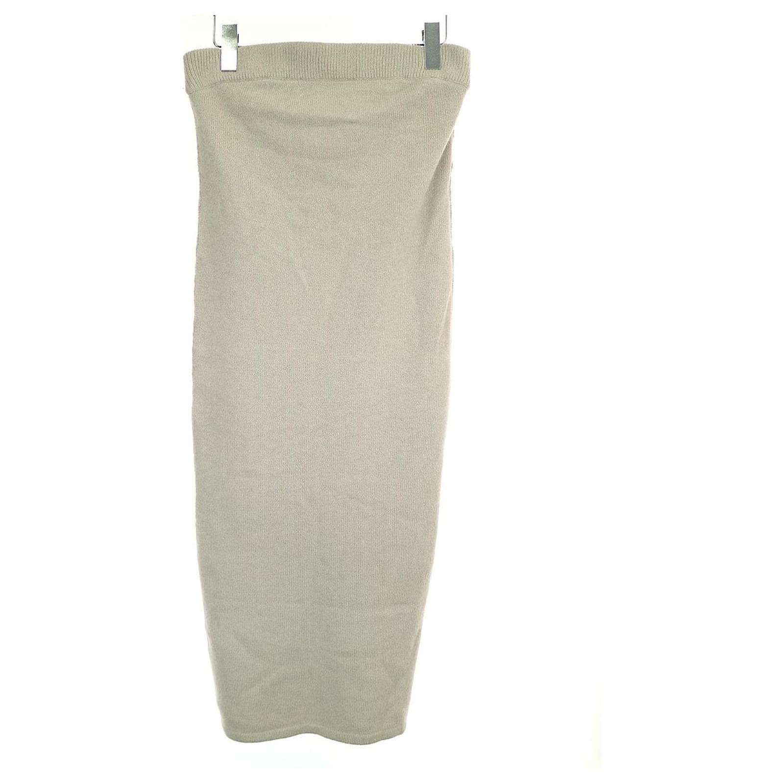 Used] T by ALEXANDER WANG Knit Skirt Beige S Ladies Wool Rayon ref