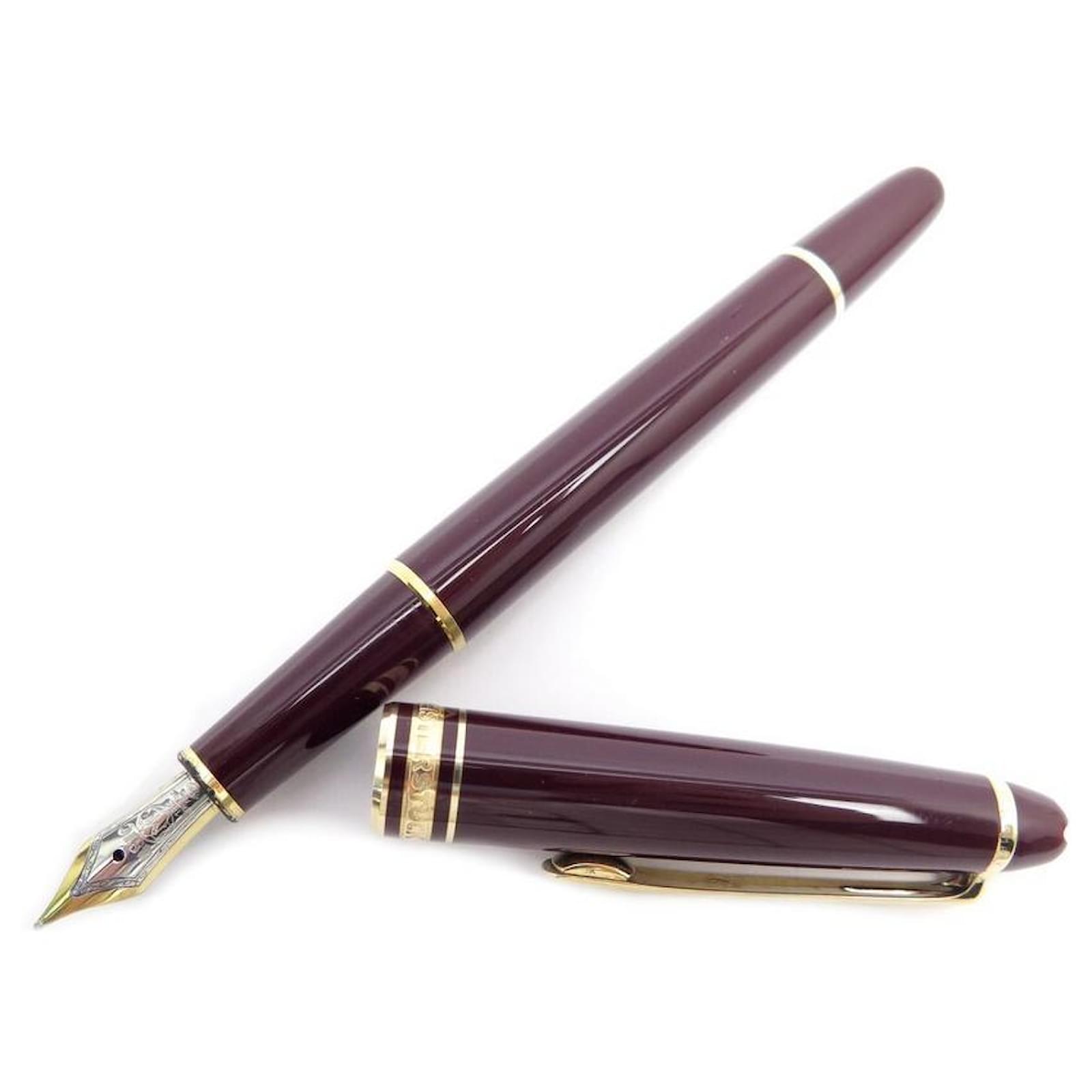 MONTBLANC MEISTERSTUCK CLASSIC GOLD BORDEAUX FEATHER PEN + PEN BOX Dark ...