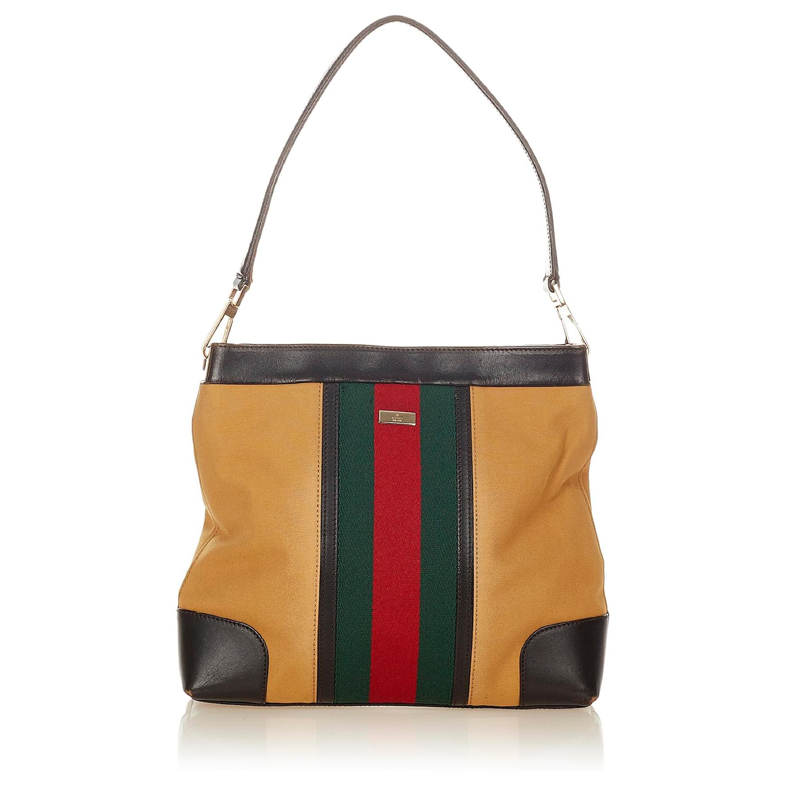 Gucci Brown Multi Canvas & Leather Handbags