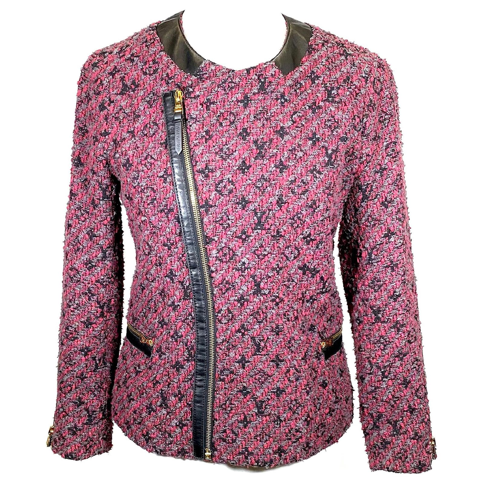 Louis Vuitton jacket in burgundy and grey wool tweed Red Dark red Cotton  ref.401694 - Joli Closet