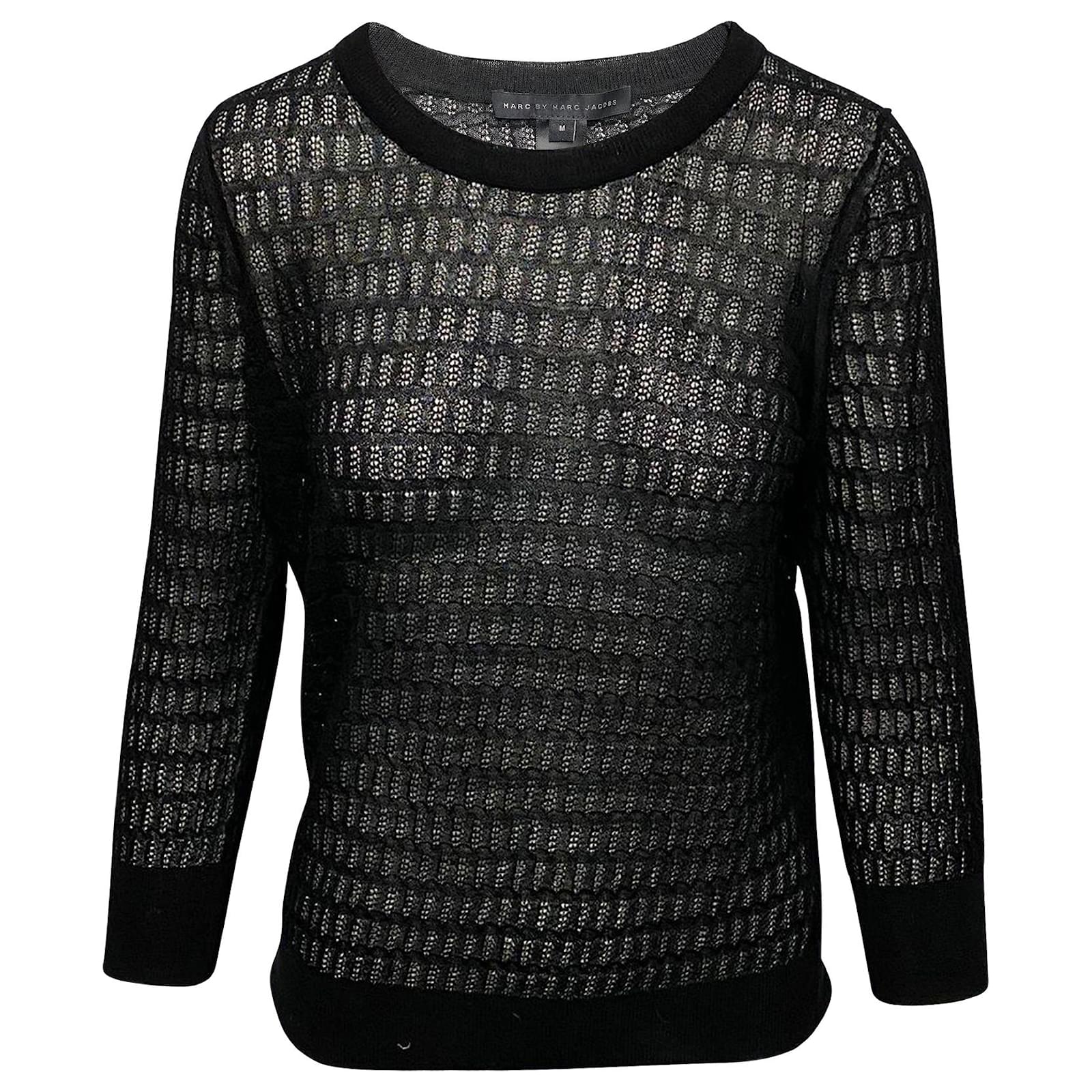 Marc by Marc Jacobs Perforated Knit Top in Black Cotton