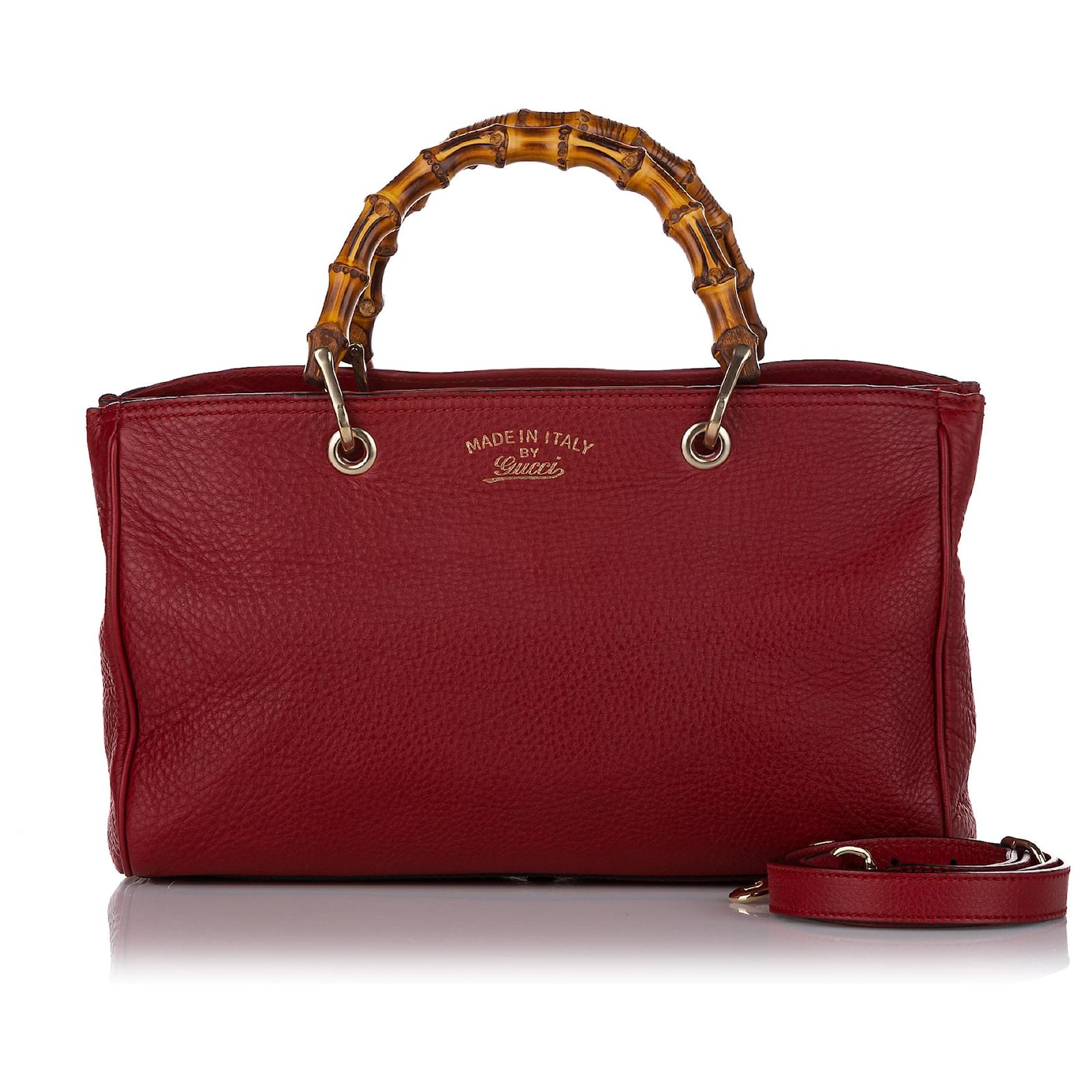 Gucci Bamboo Shopper Mini Leather Top Handle Bag in Metallic