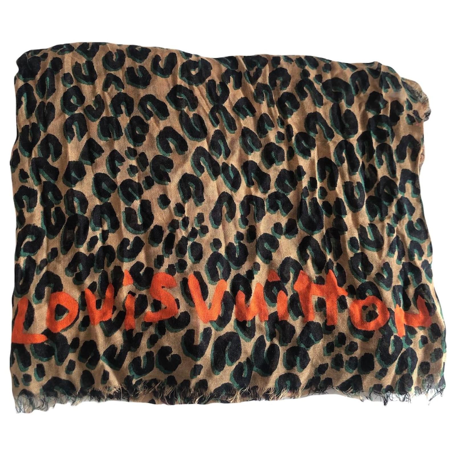 Louis Vuitton Silk Stephen Sprouse Monogram Leopard 140cm Shawl