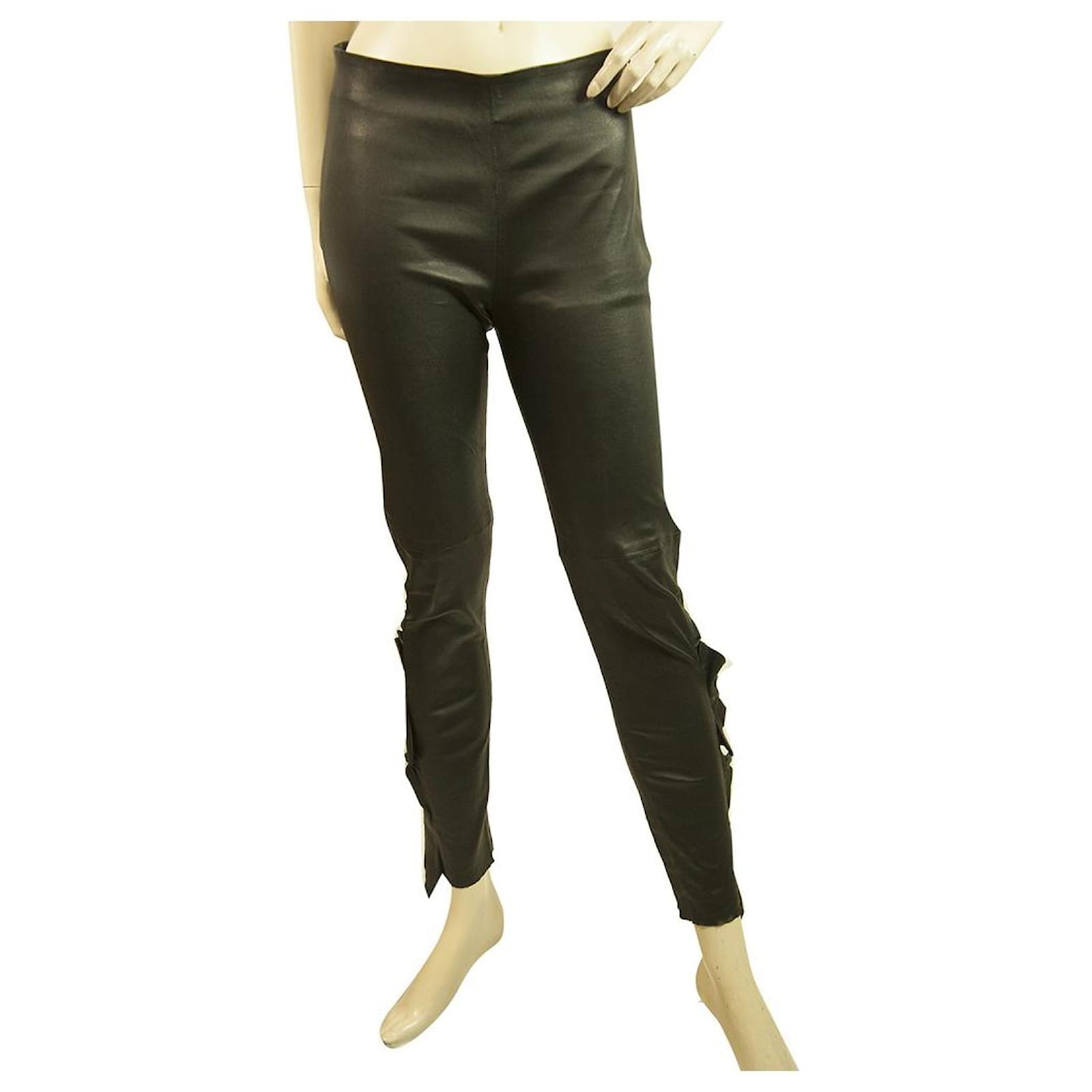 Pantaloni skinny in pelle di agnello cardash IRO con leggings con volant  laterali taglia pantaloni 36 Nero ref.402376 - Joli Closet