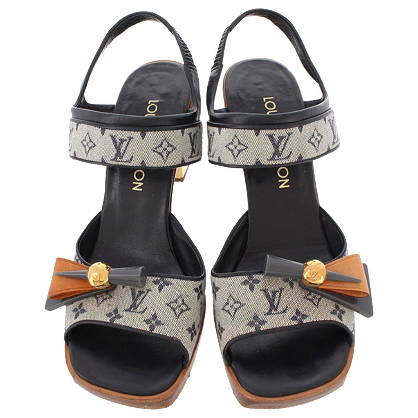 Louis Vuitton Blue Monogram Mini Lin Sandals