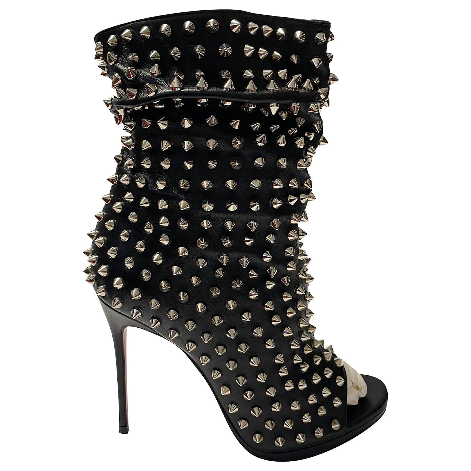Christian Louboutin Guerilla 120 Spikes Open Toe Ankle Boot in