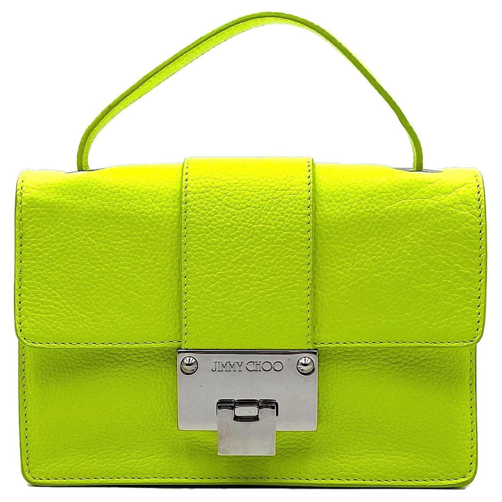 Jimmy Choo mini bag in fluro yellow leather ref.403521 - Joli Closet