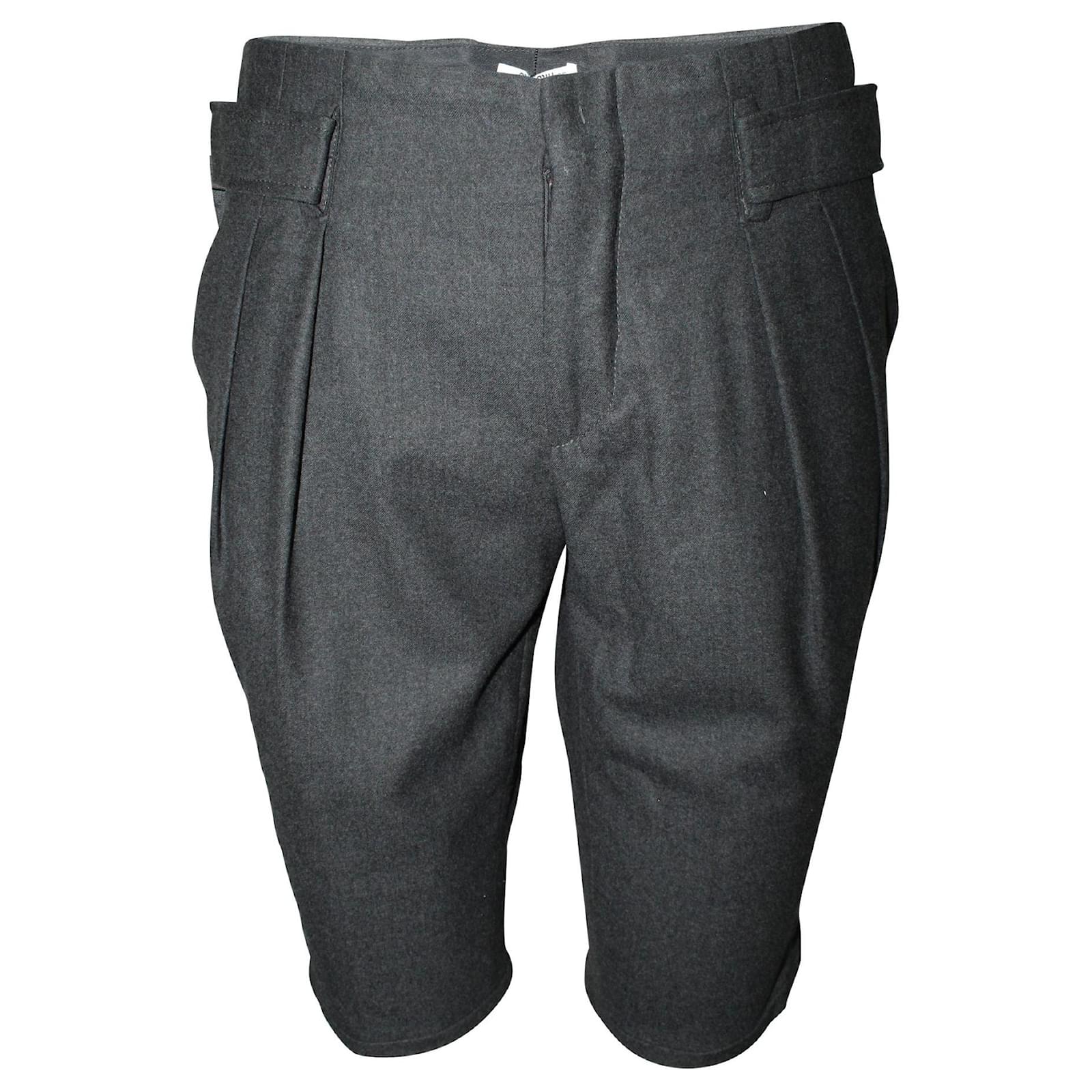 Miu Miu Dark Grey Bermuda Pants Wool 