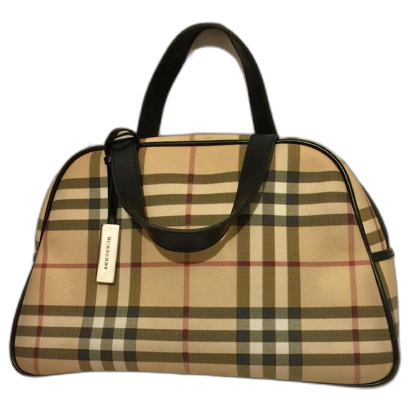 Authentic Vintage Burberry Nova Check Tote Handbag Multiple colors Leather  Cloth ref.450630 - Joli Closet