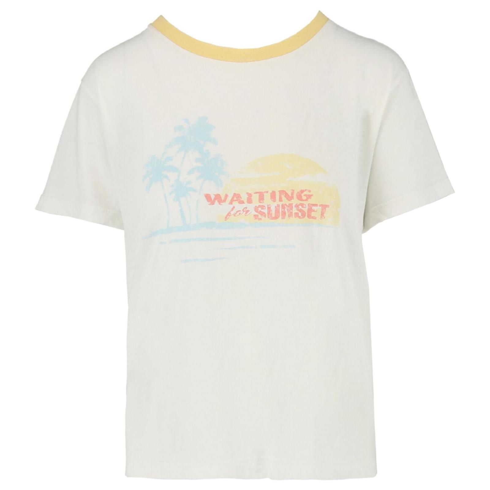 Sunset Saint Laurent Printed Cotton T-Shirt White ref.404046