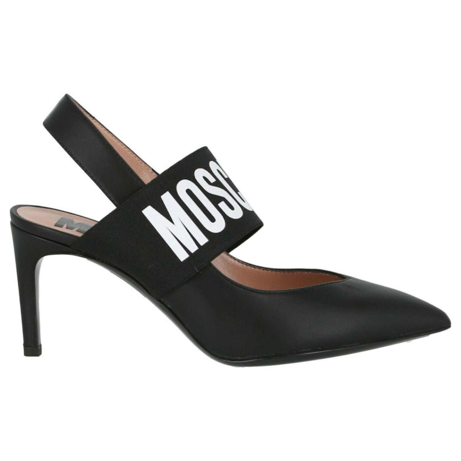Moschino logo heels hotsell