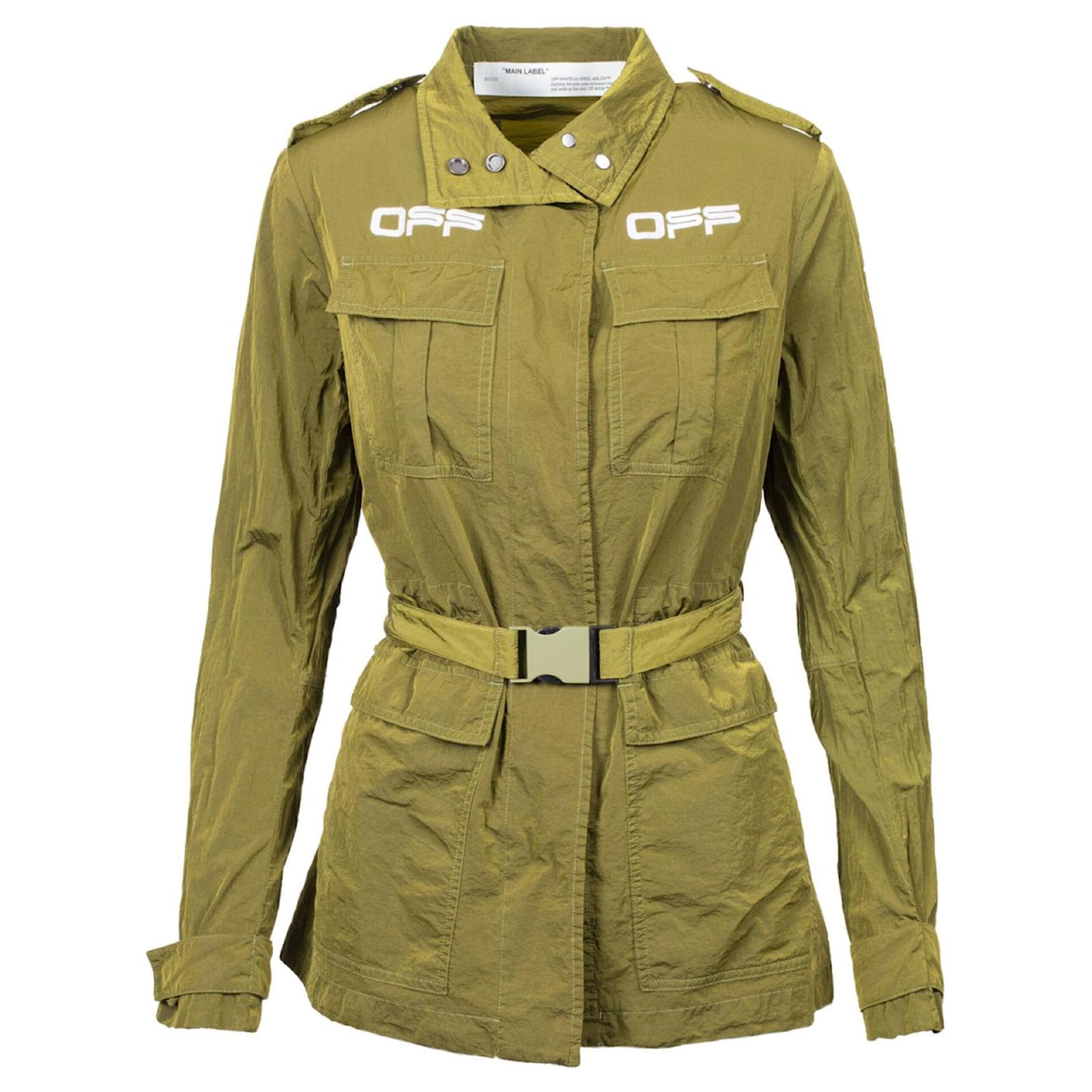 Off White Nylon Field Jacket Green Polyamide ref.404182 - Joli Closet