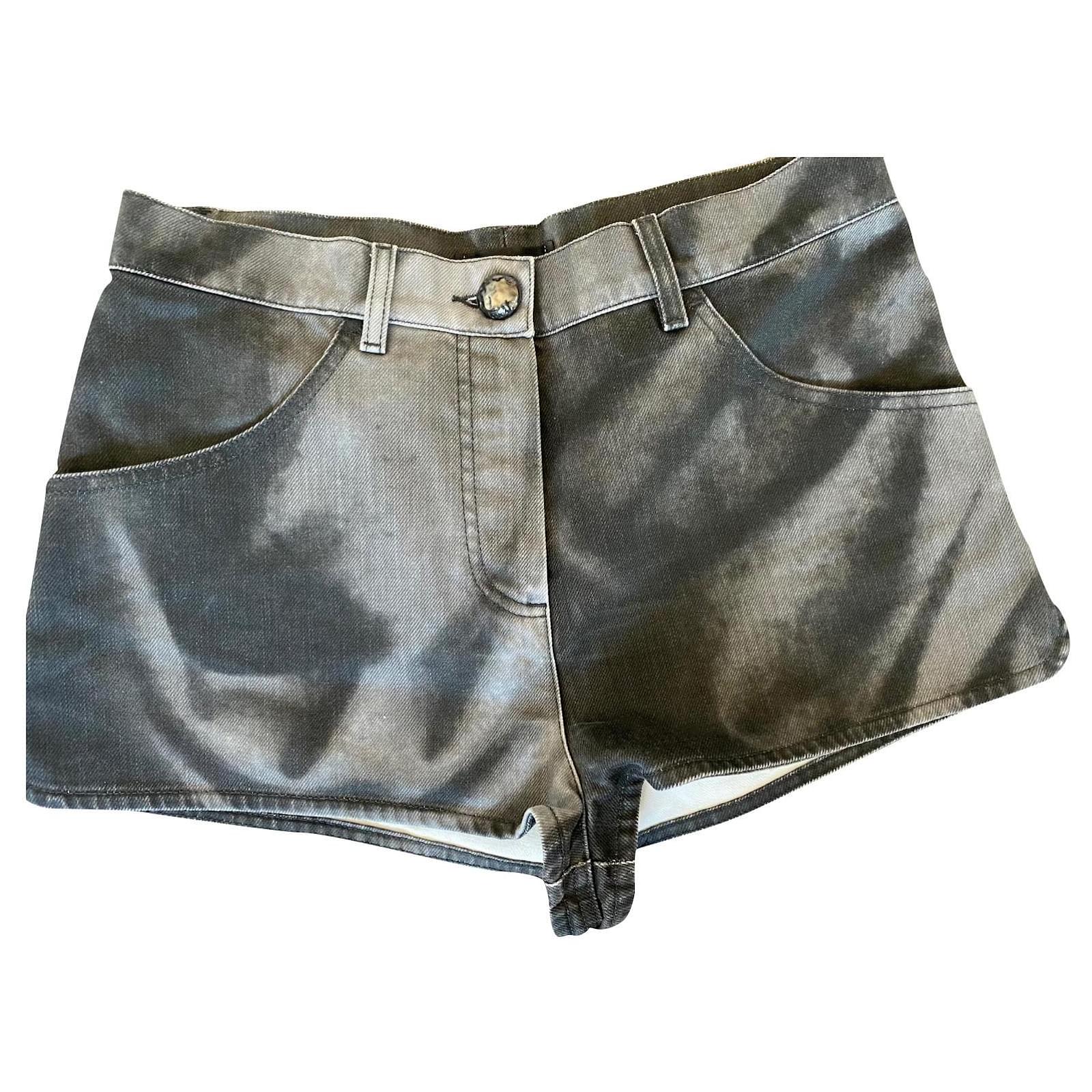 Chanel Pantaloncini Grigio Cotone ref.404418 - Joli Closet