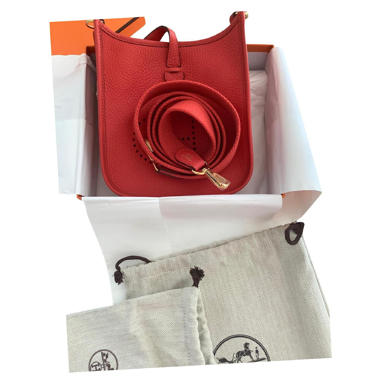 Evelyne Hermès Evelyn mini Red Leather ref.404460 - Joli Closet