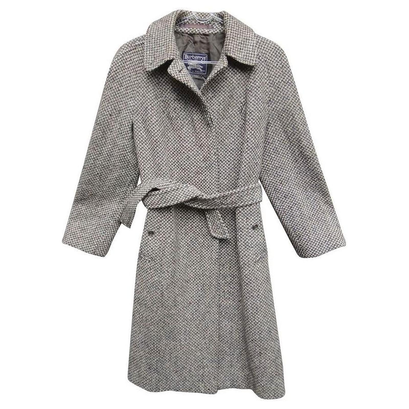 vintage Burberry coat in Irish Tweed size 40 Grey  - Joli Closet