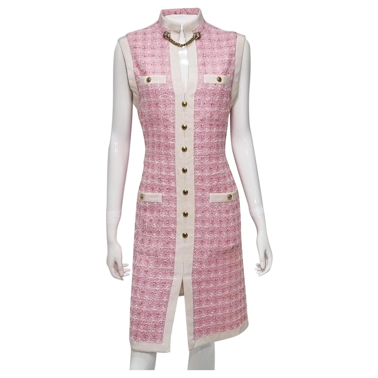 gucci pink tweed dress