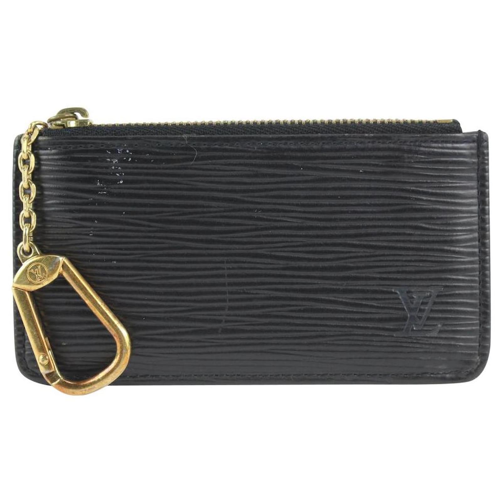 Louis Vuitton Black Epi Leather Noir Pochette Cles Key Pouch ref