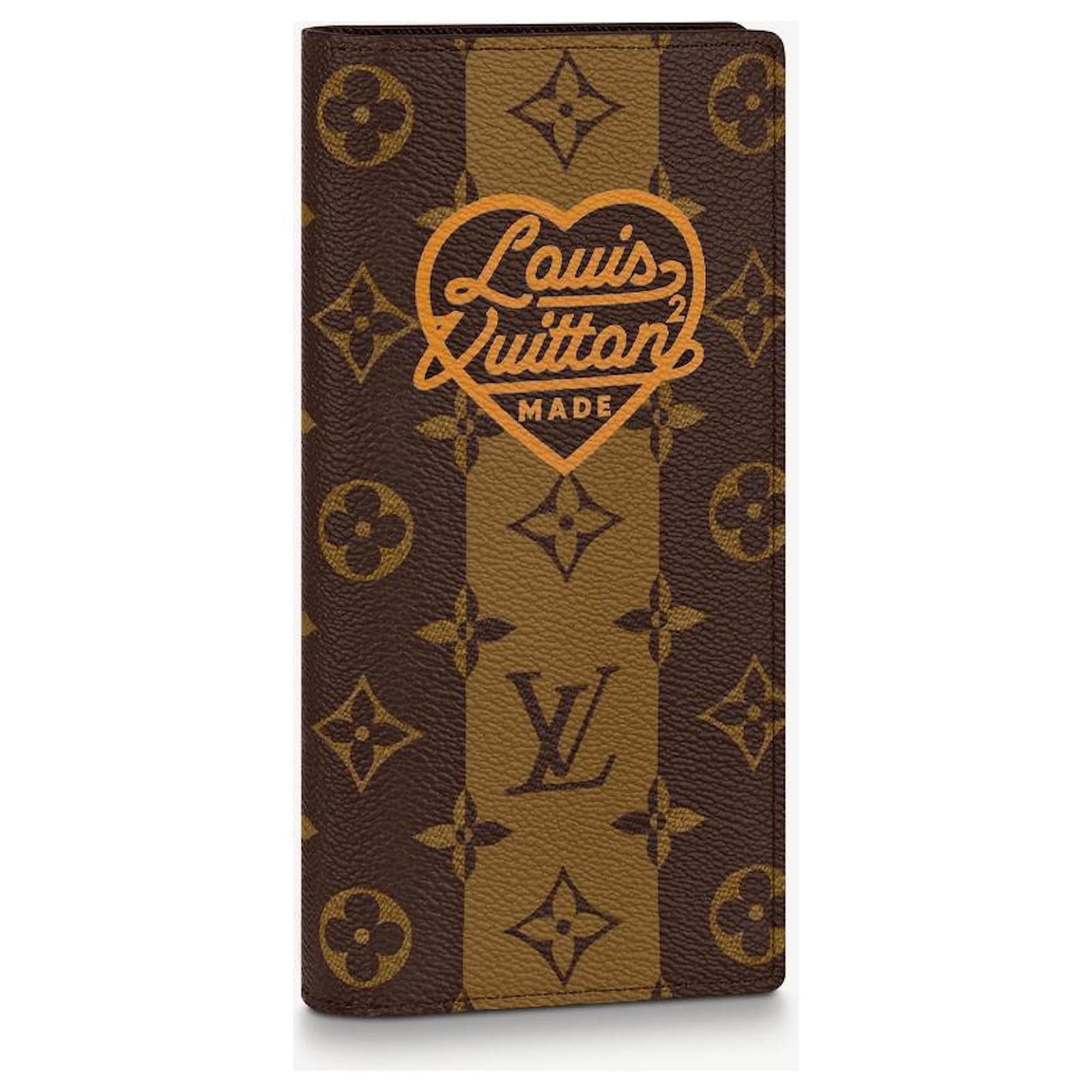Louis Vuitton LV Brazza wallet Nigo collection Brown Leather ref