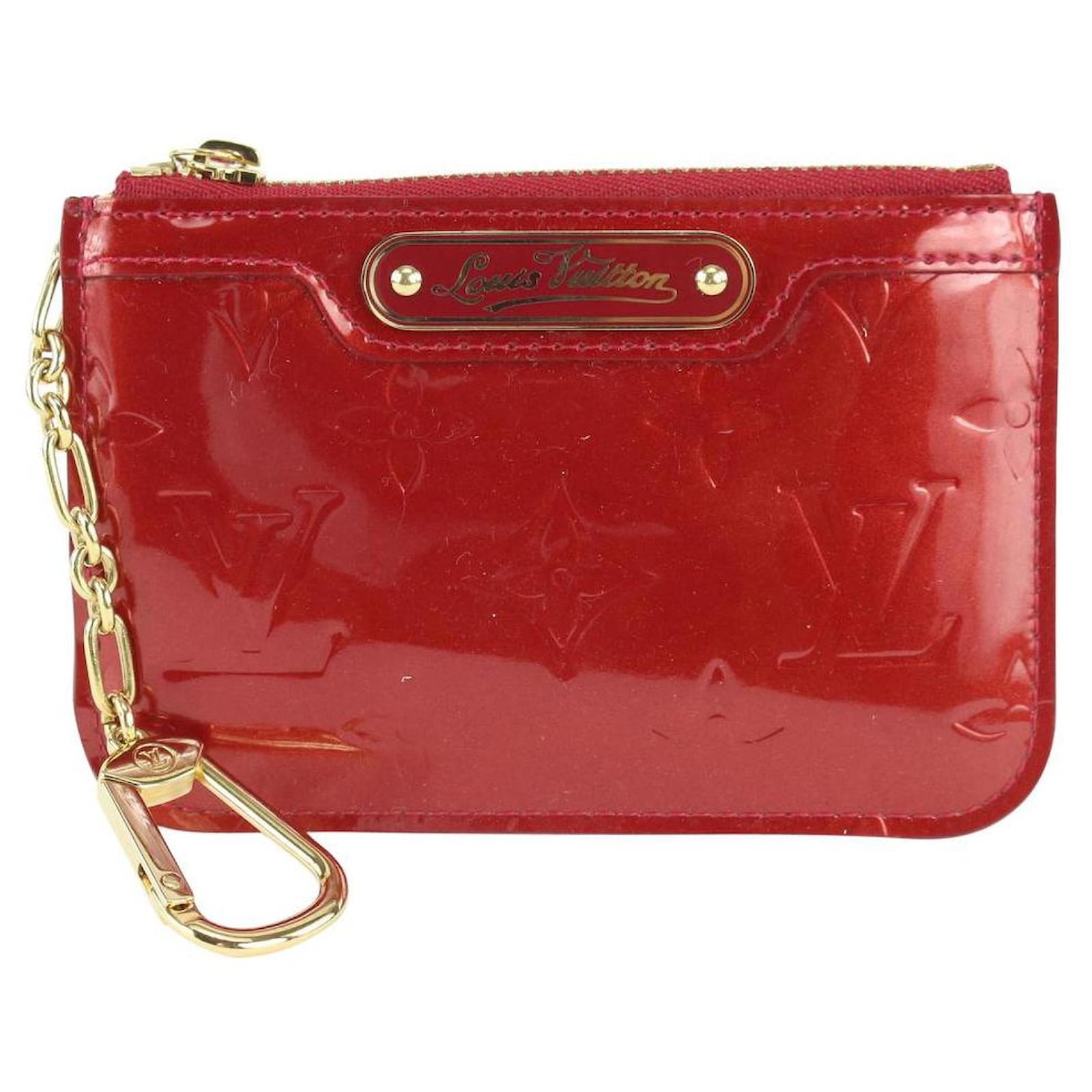 Louis Vuitton Red Monogram Vernis Pochette Cles NM Key Pouch Change Purse  Leather ref.406225 - Joli Closet