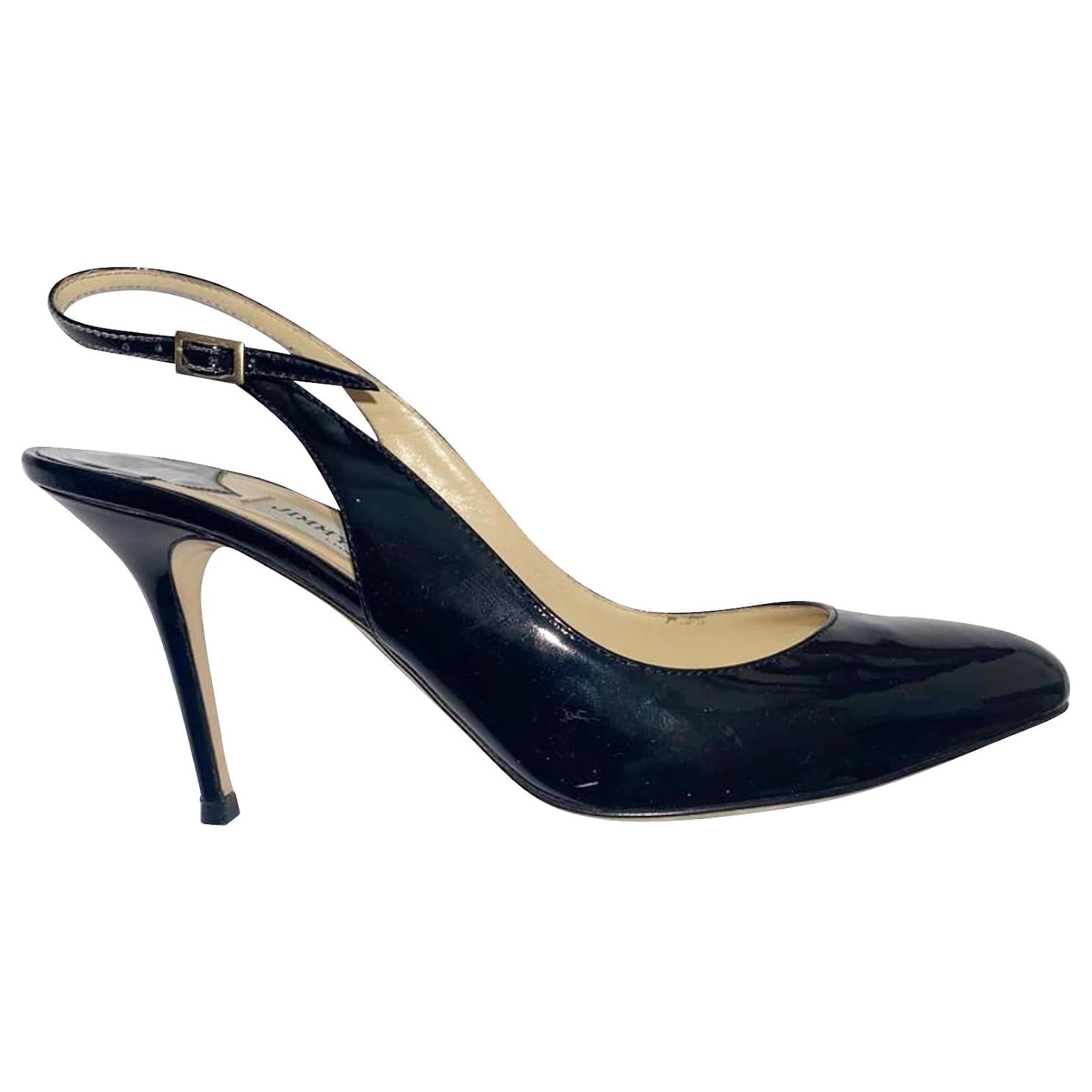 Jimmy Choo Slingback Heels in Black Patent Leather Patent leather ref ...