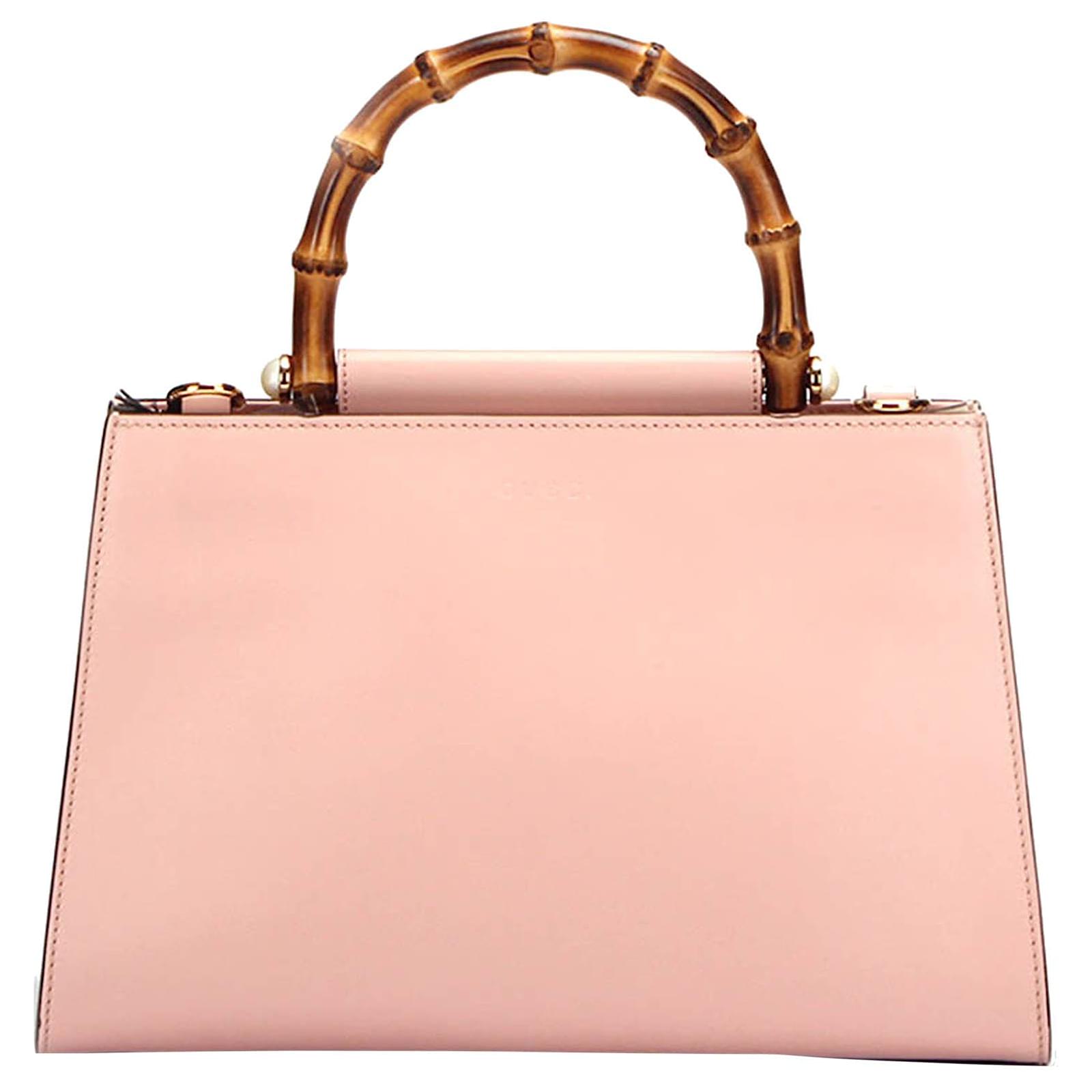 Gucci Pink Bamboo Nymphaea Leather Satchel Pony-style calfskin ref.408039 -  Joli Closet
