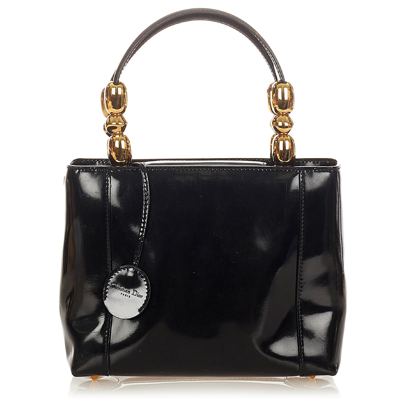 Sac ?� main en cuir verni noir Malice de Dior Cuir vernis ref.408128 - Joli Closet