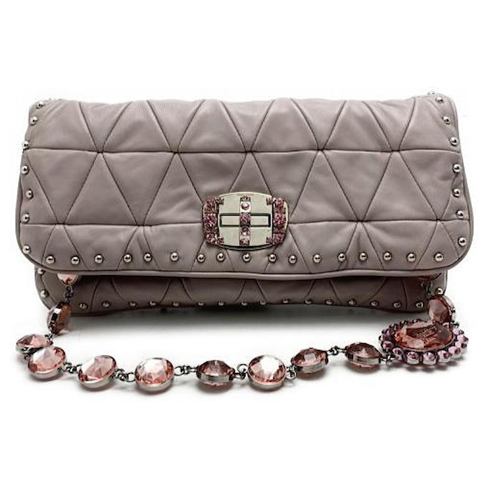 Usato] MIU MIU 2WAY borsa / pochette / a spalla / agnello / bijou / color  lavanda [BAG3567] Porpora Agnello Pelle ref.408140 - Joli Closet