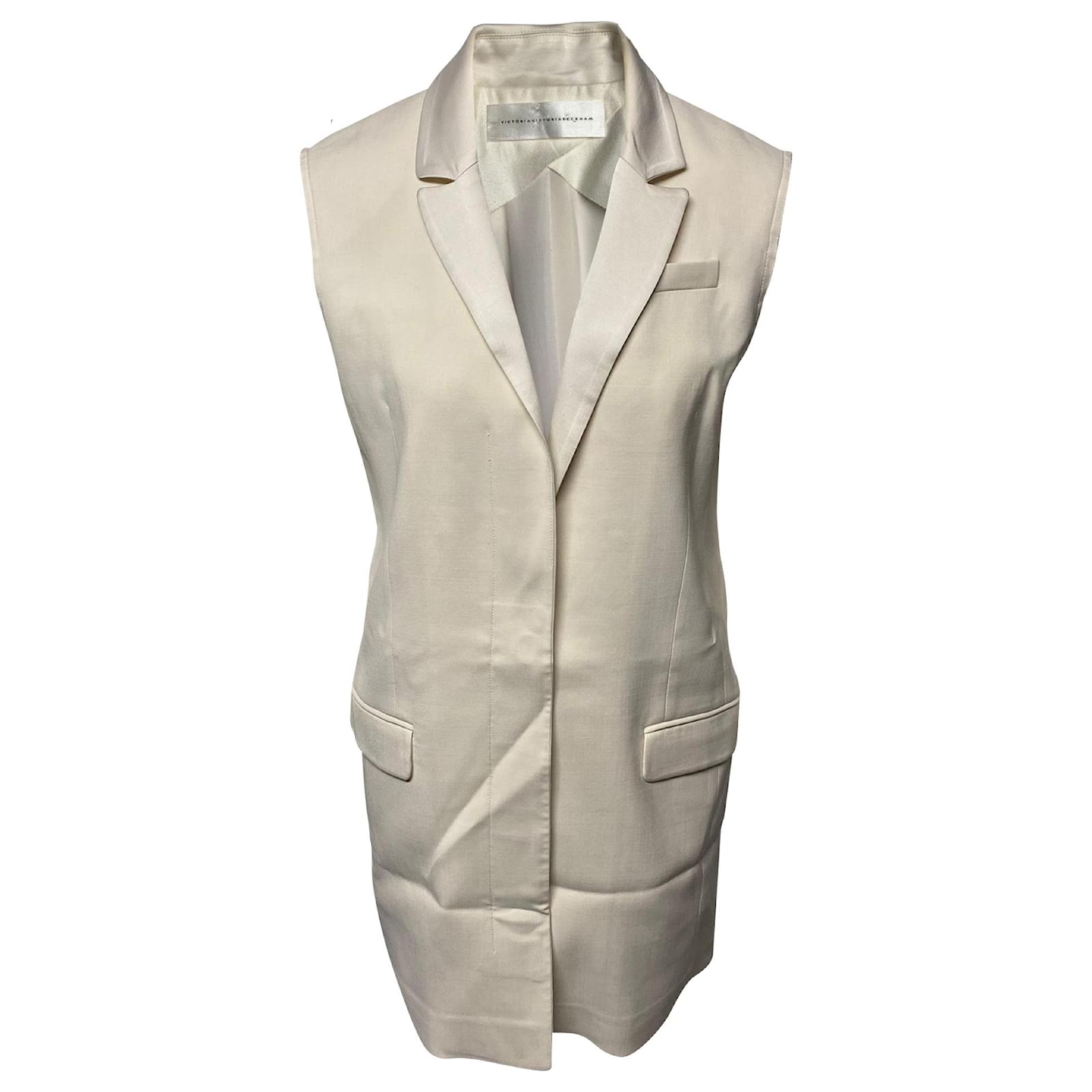 Victoria Victoria Beckham Robe Blazer Sans Manches en Viscose