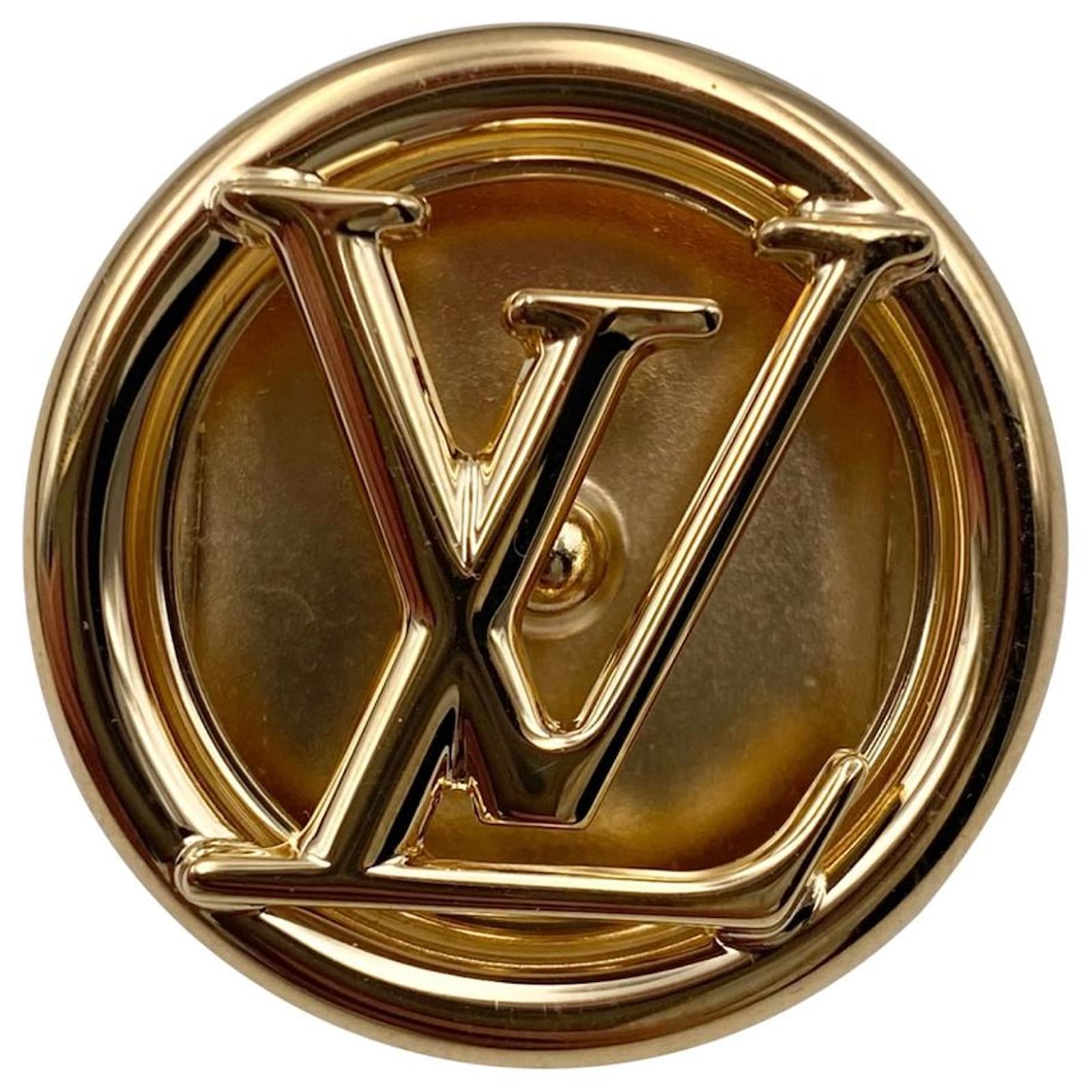 Louis Vuitton golden steel circular bracelet buckle