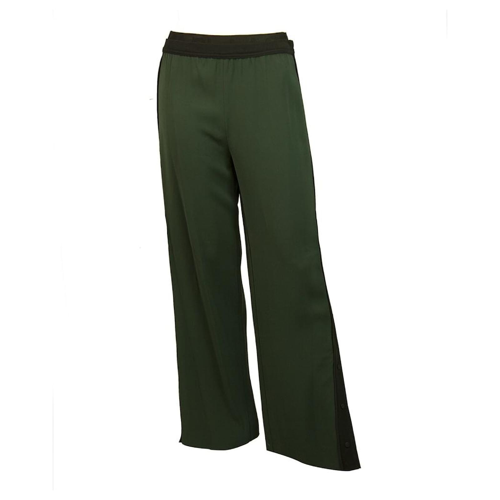 Karl Lagerfeld Green Side Logo & Snap Buttons Track Pants Trousers - sz ...