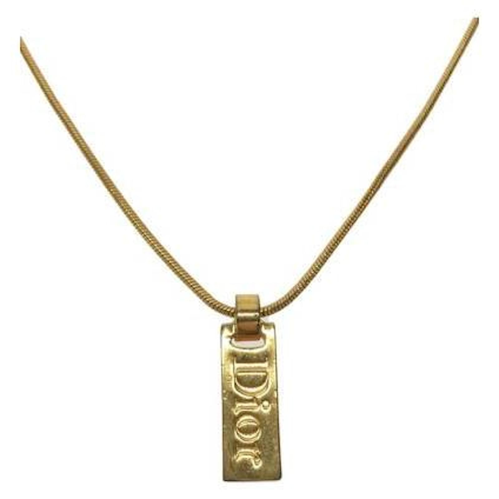 Dior tag necklace clearance gold