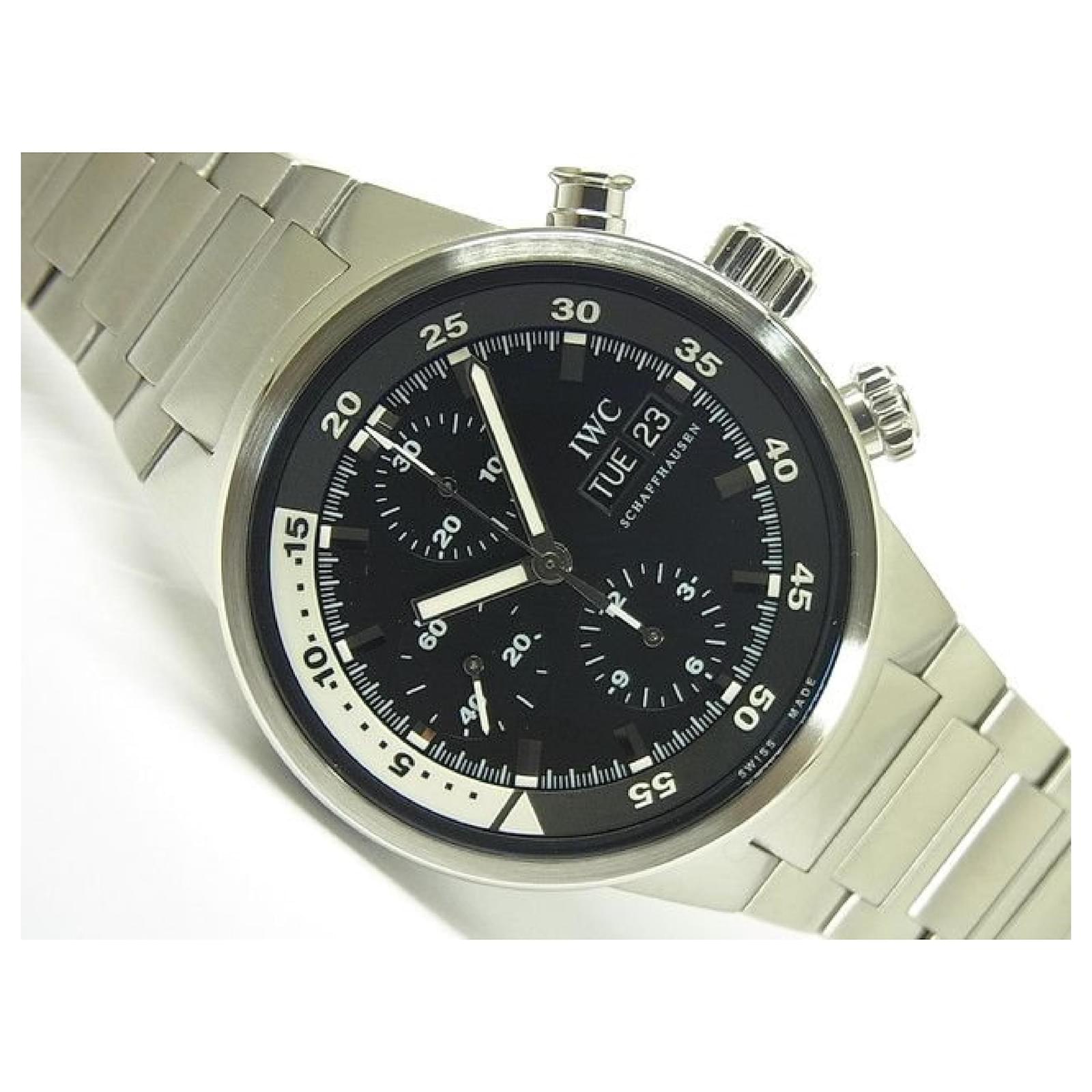 IWC Aquatimer Cronógrafo esfera negra IW371928 De los hombres Negro Acero  ref.408261 - Joli Closet