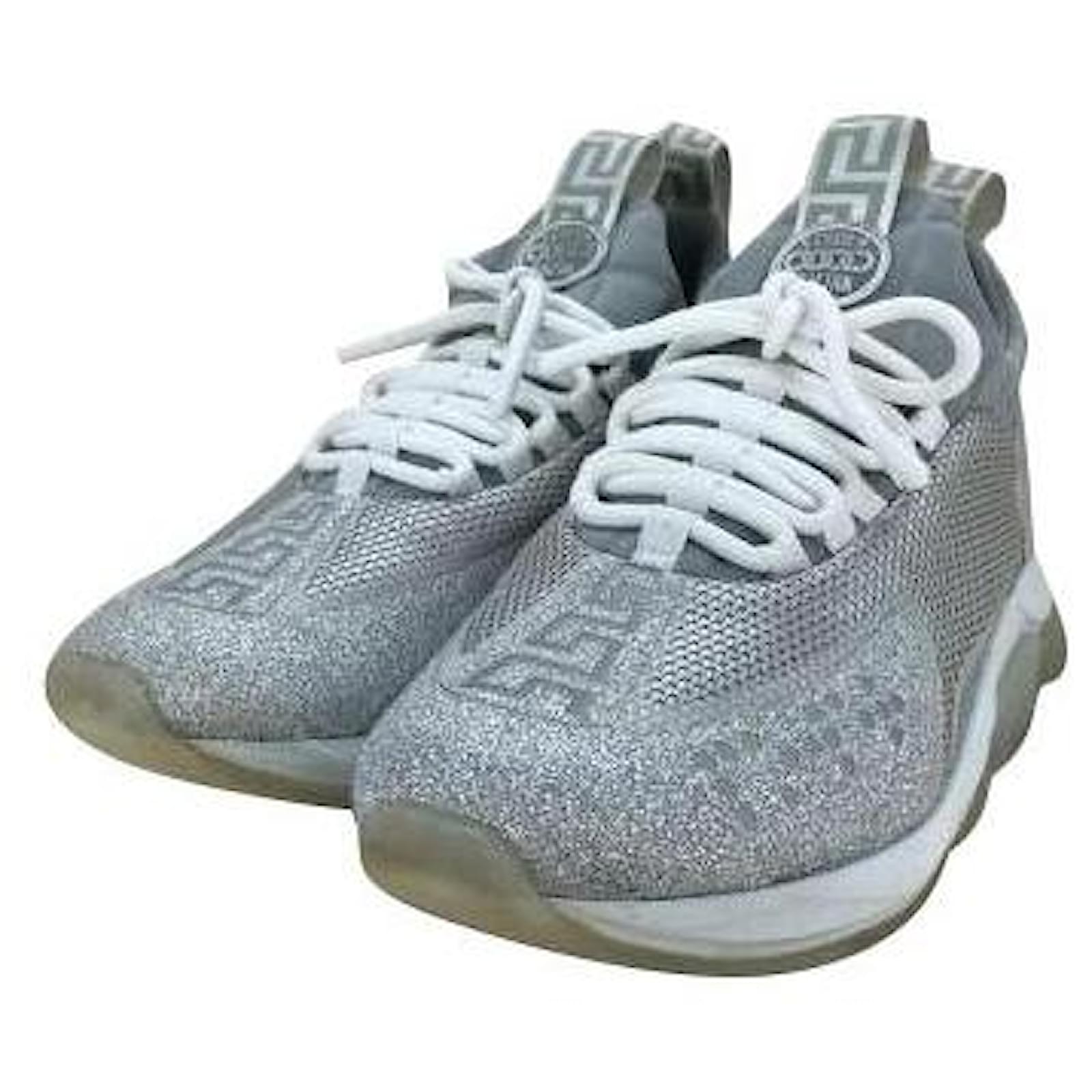 silver versace sneakers