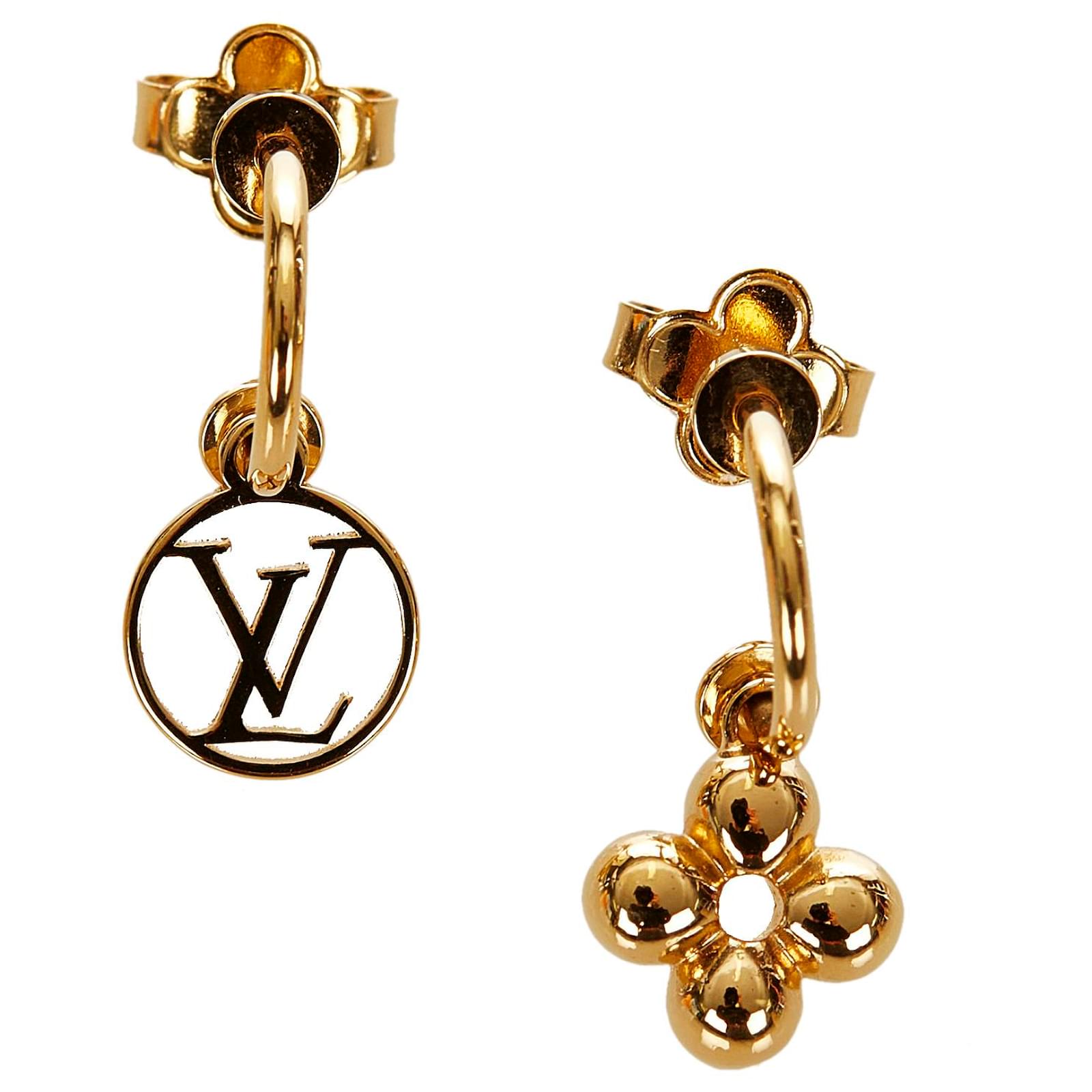 Louis Vuitton Gold Blooming Earrings Golden Metal ref.408524