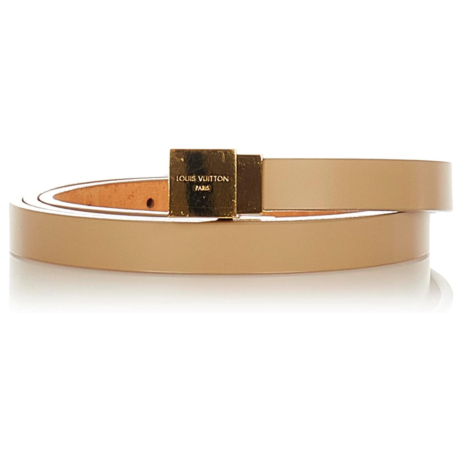 Louis Vuitton Brown Inventeur Leather Belt Golden Light brown