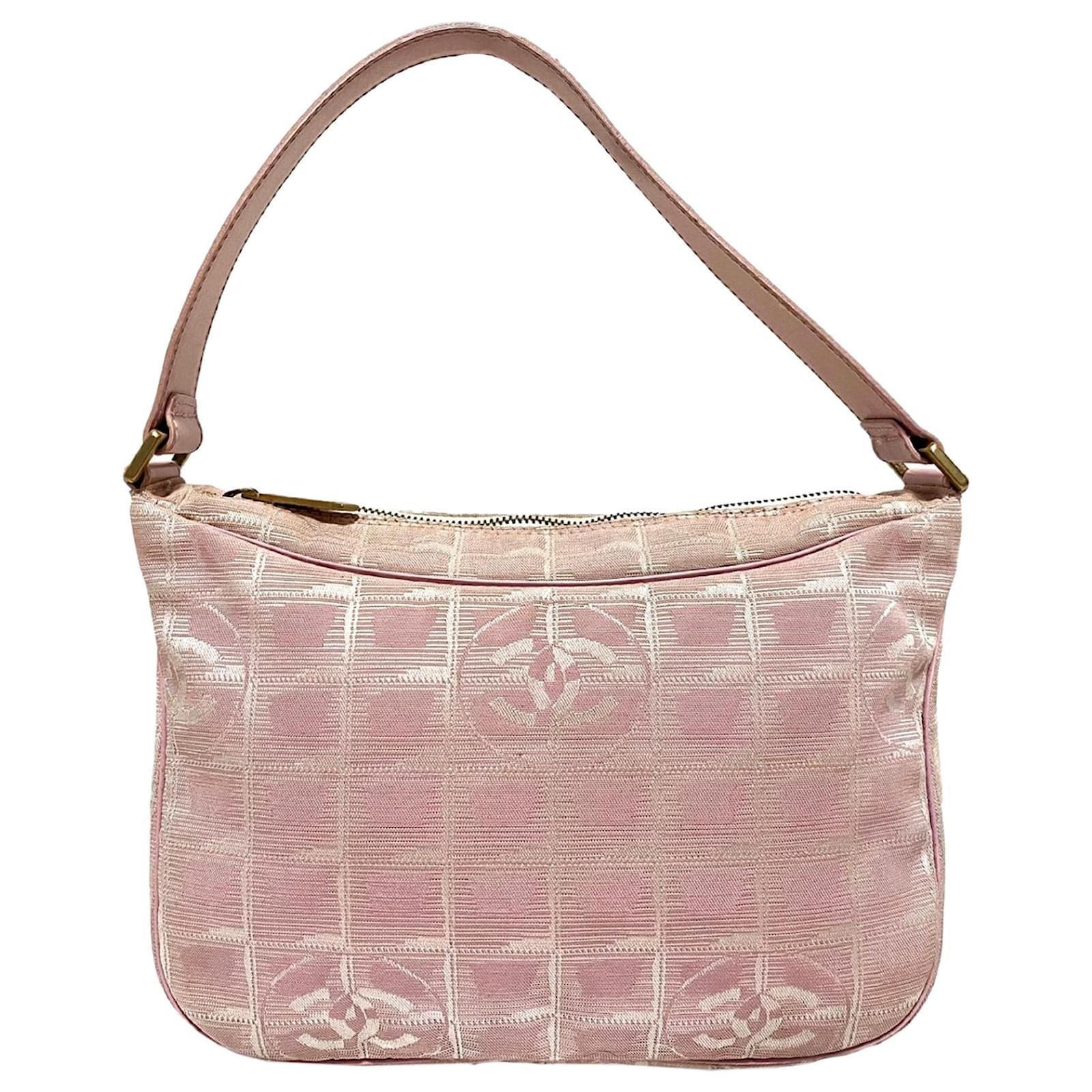 Chanel Pink New Travel Line Shoulder Bag Leather Cloth Pony-style calfskin  Cloth ref.408548 - Joli Closet